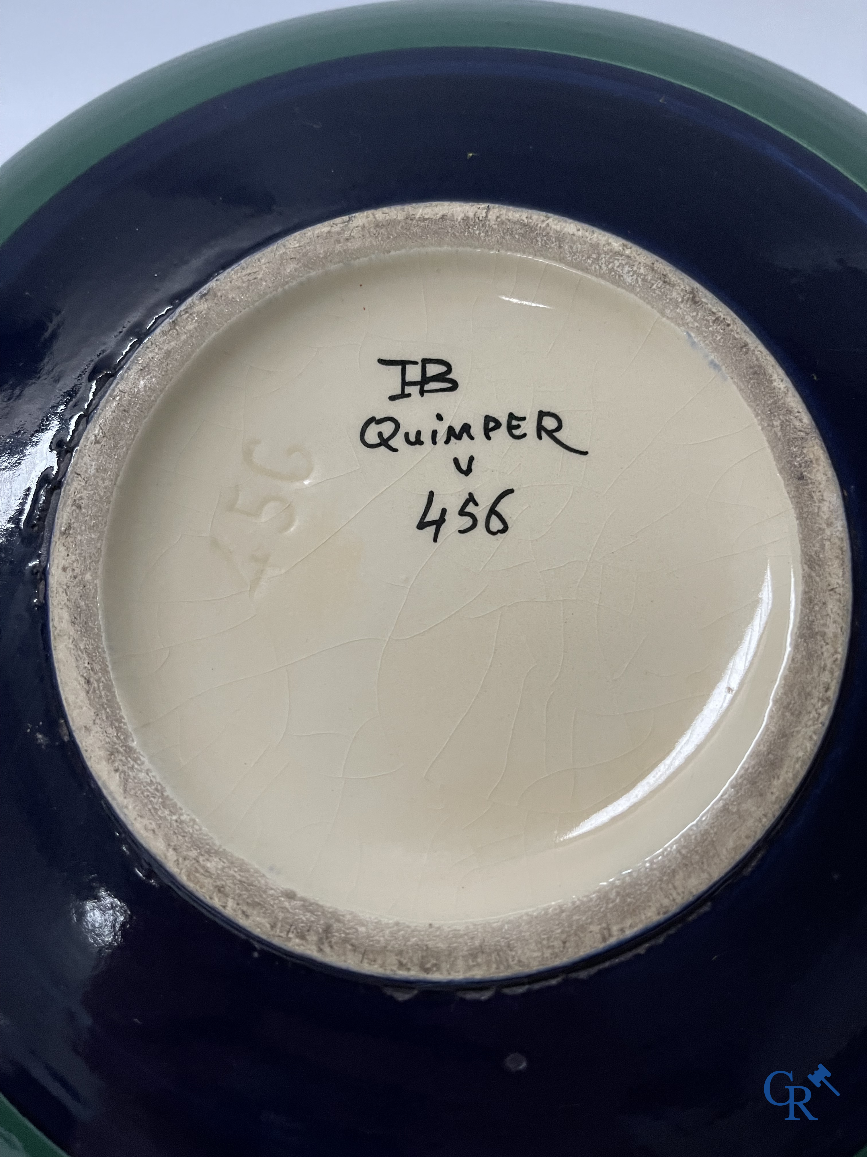 H.B. Quimper, Art Deco vase with Breton decor. Circa 1930.