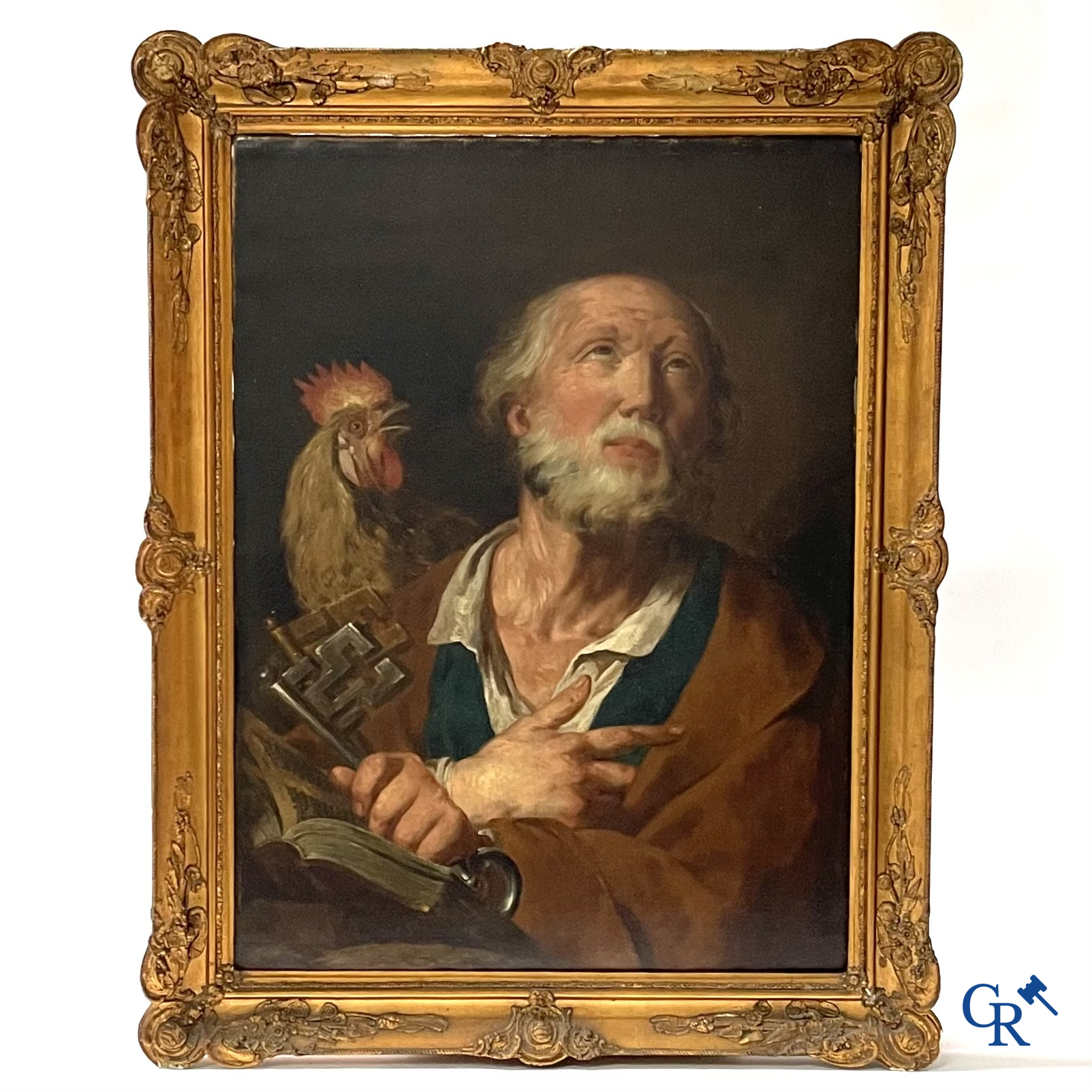 Pierre Joseph Verhaghen (1728-1811) Saint Peter with the cock. Oil on canvas. Signed P.J. Verhaghen fecit 1802.