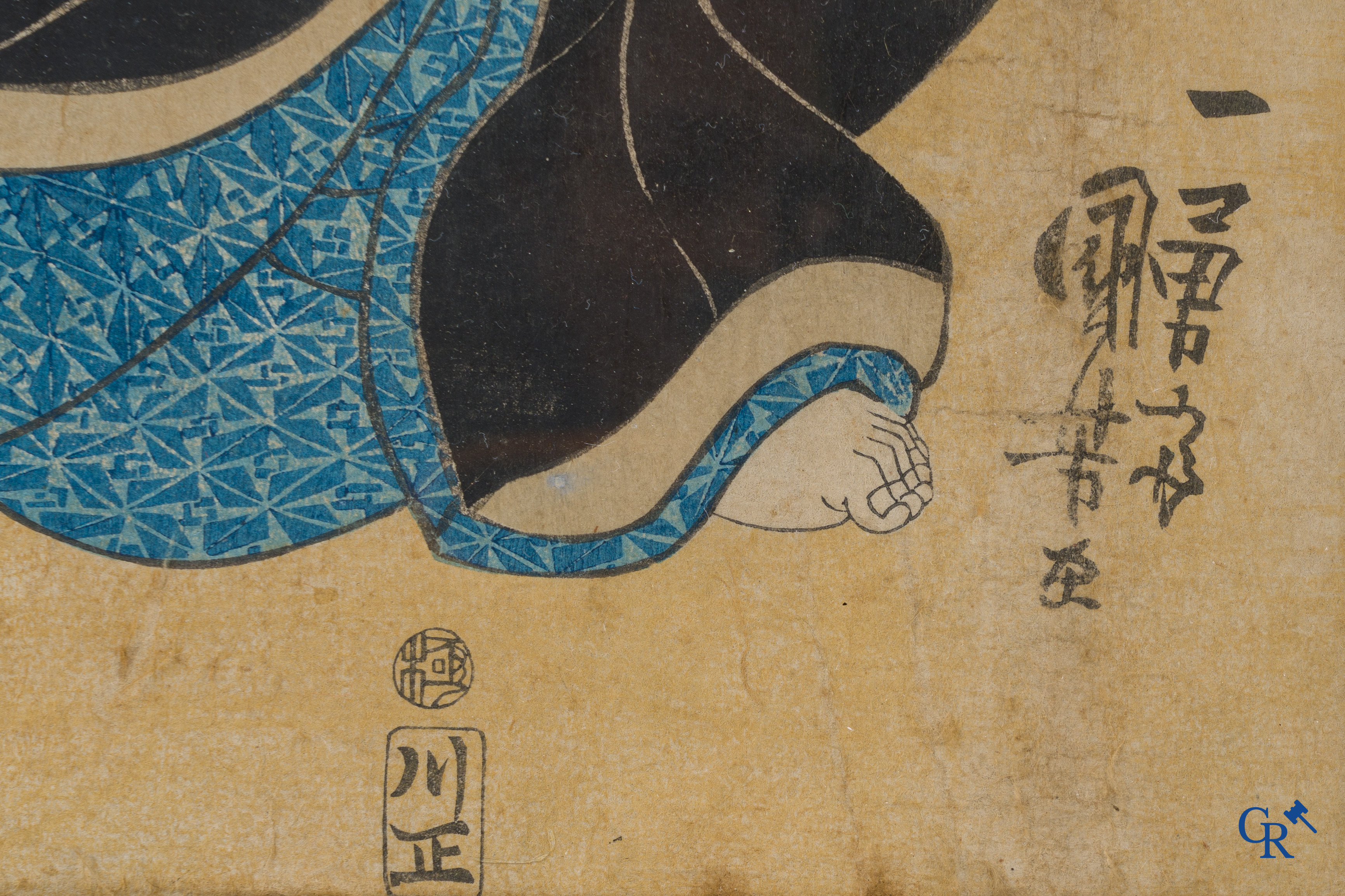 Aziatica. 2 Japanese houtsnedes, 18e-19e eeuw.