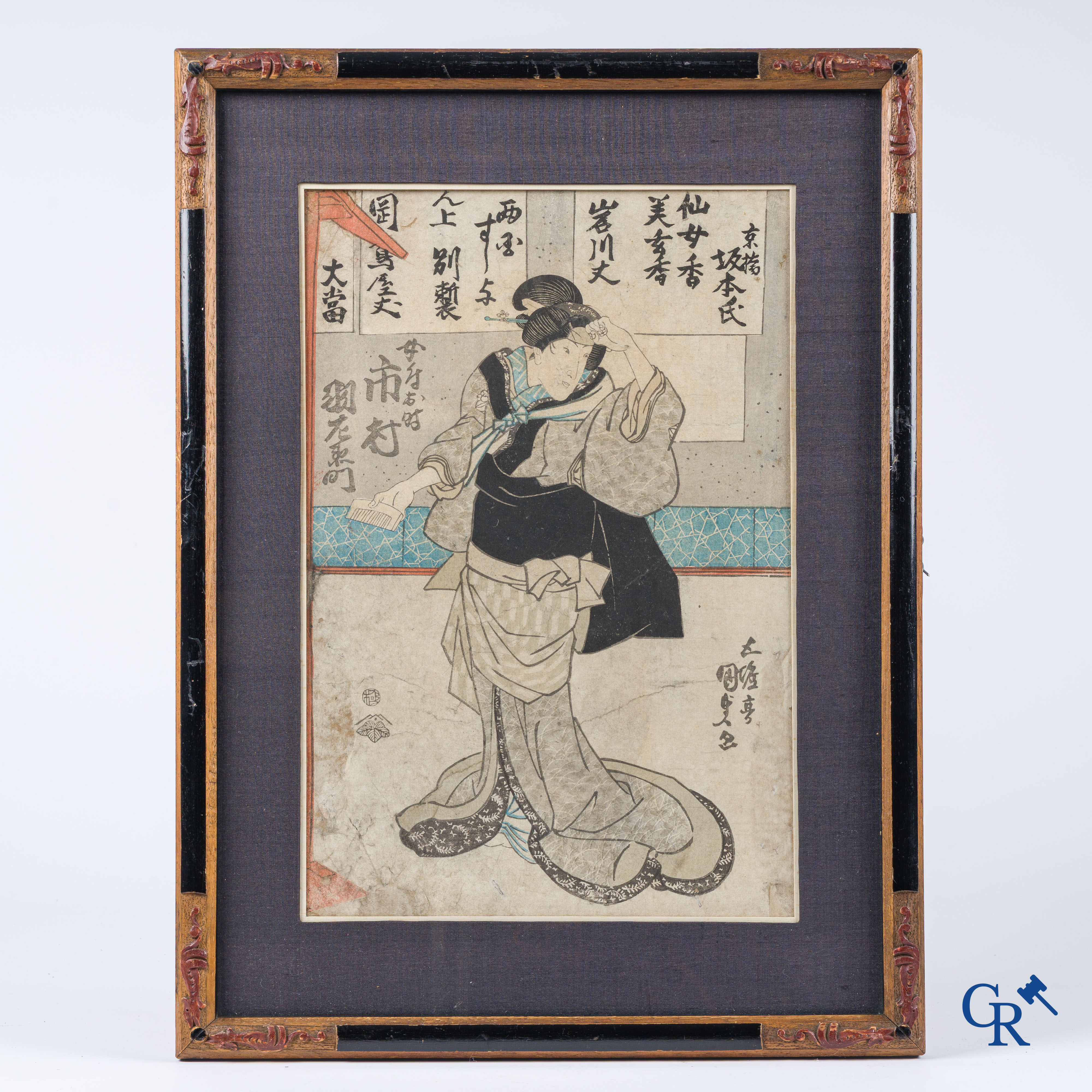 Aziatica. 2 Japanese houtsnedes, 18e-19e eeuw.