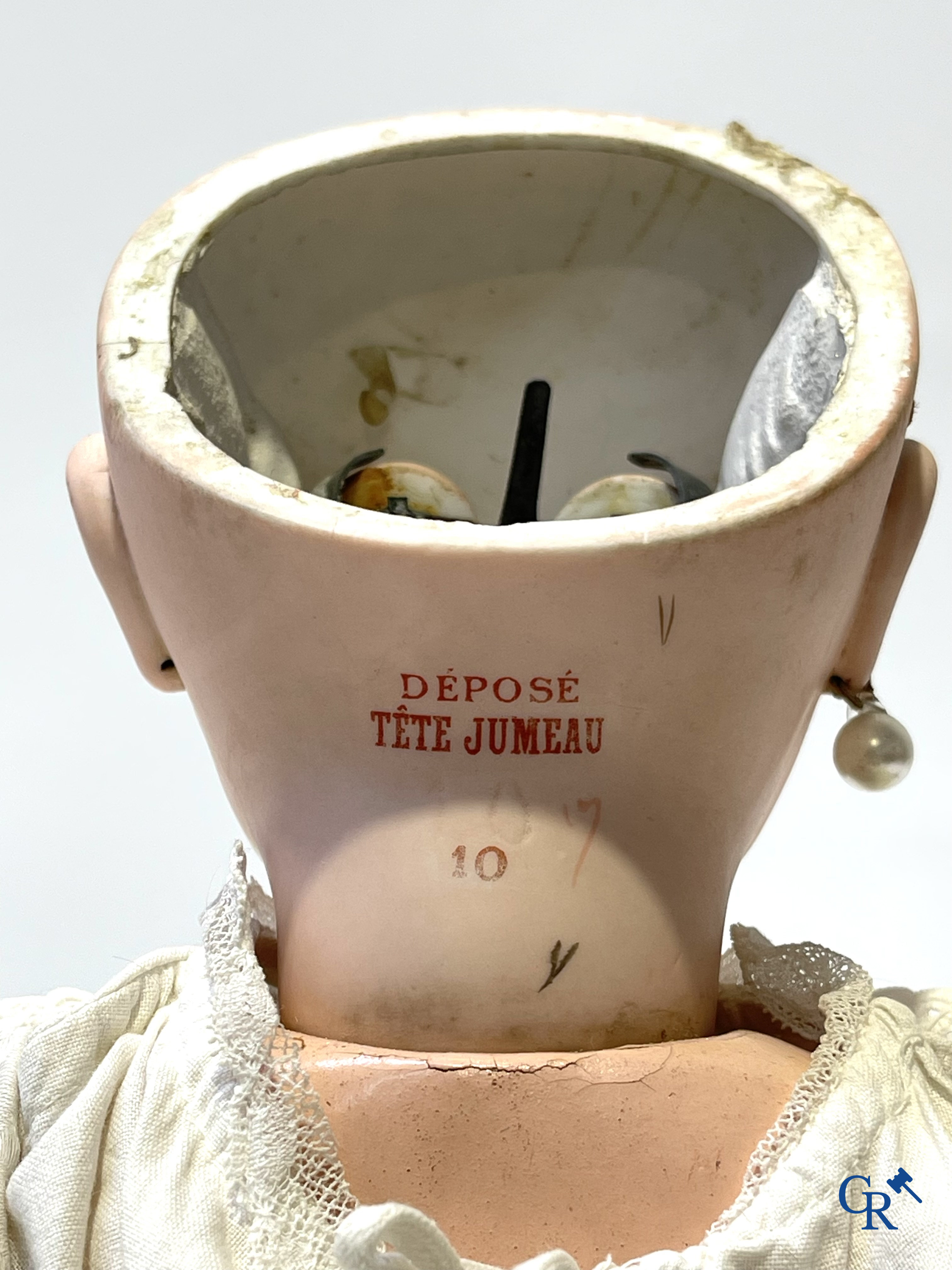 Old toys, Jumeau, doll with porcelain head marked Tête Jumeau Déposé, n°10.