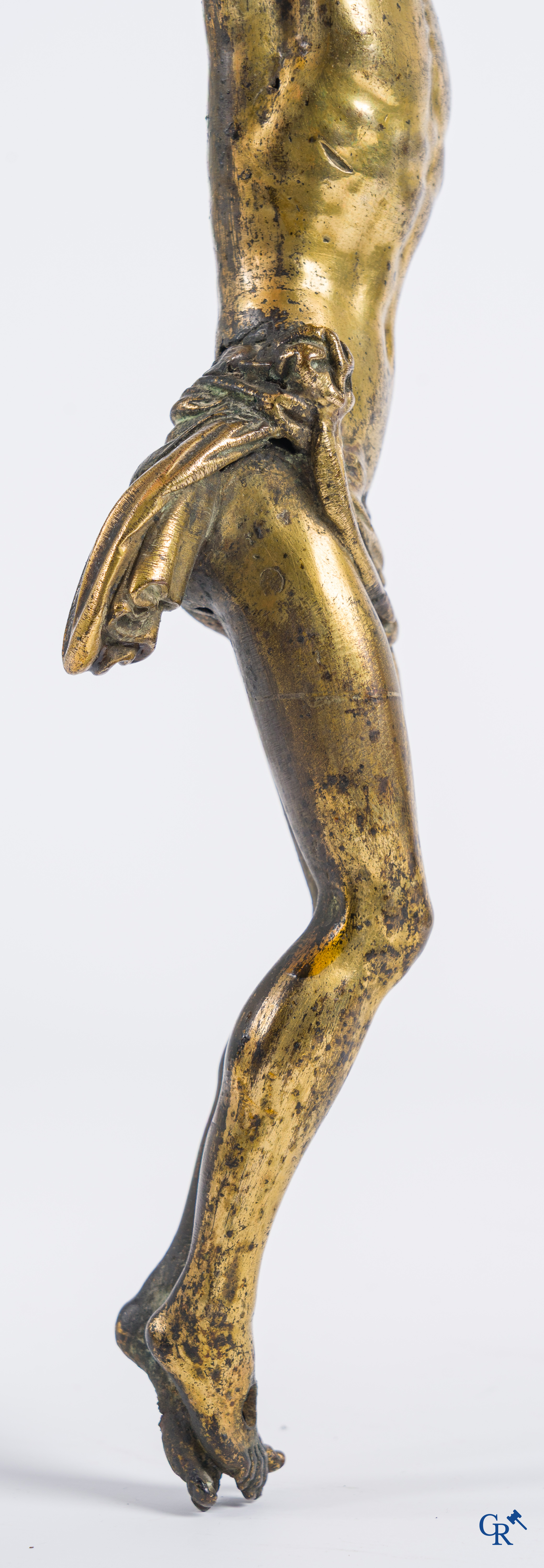 Representation of Christ in gilded bronze. 17th-18th century.