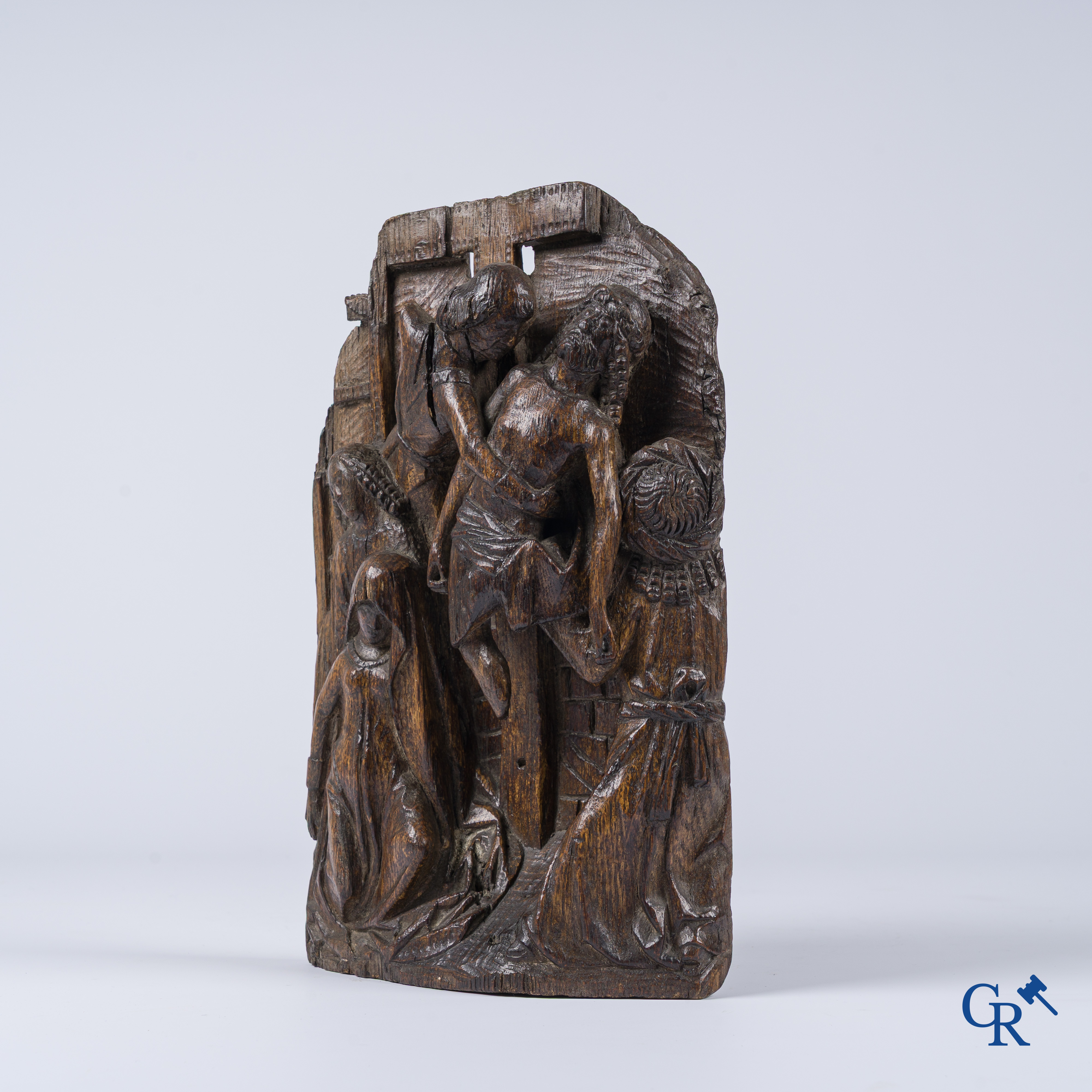 Retabelfragment, De Kruisafname, eikenhout. 16e eeuw.