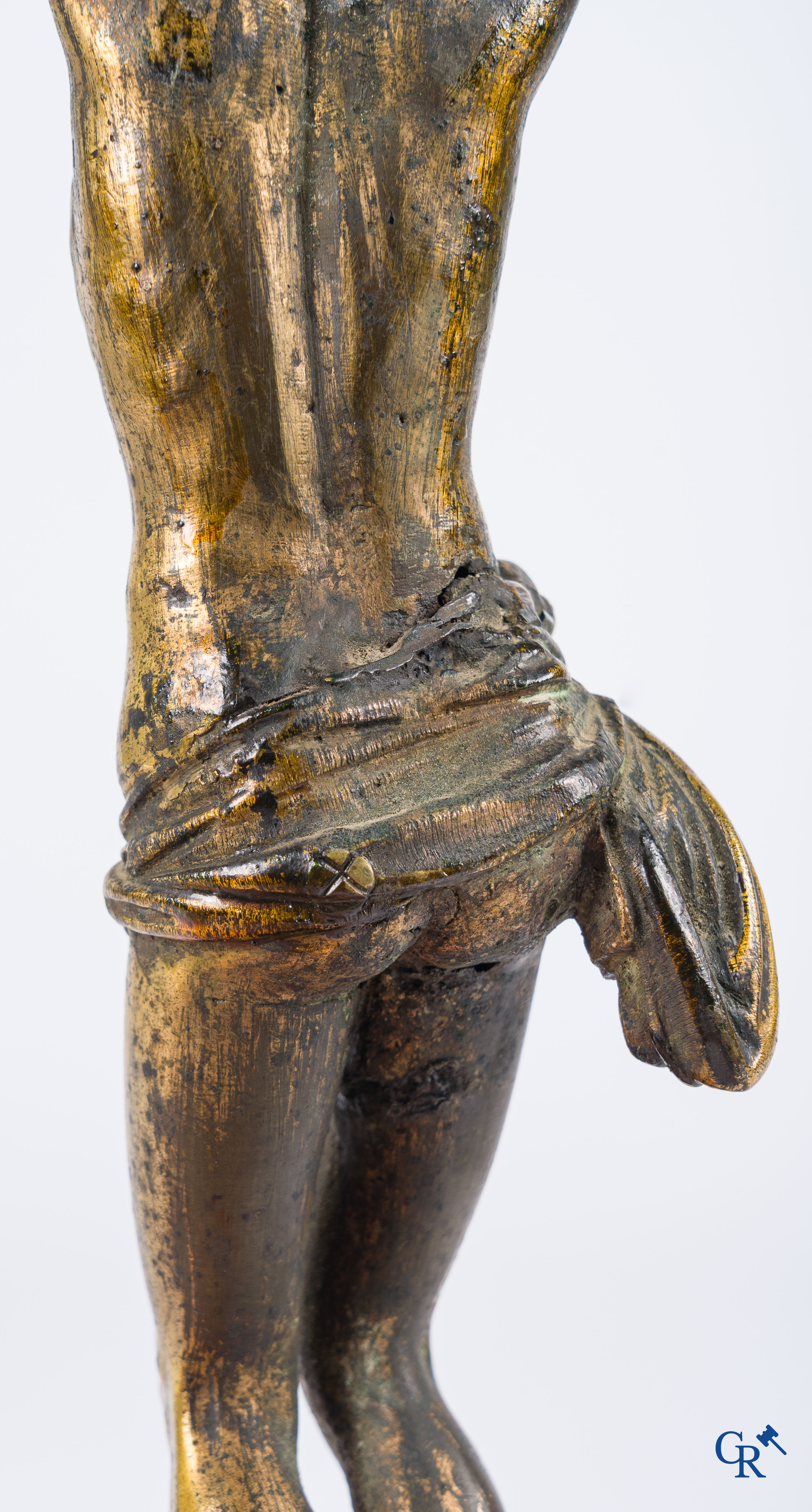 Representation of Christ in gilded bronze. 17th-18th century.