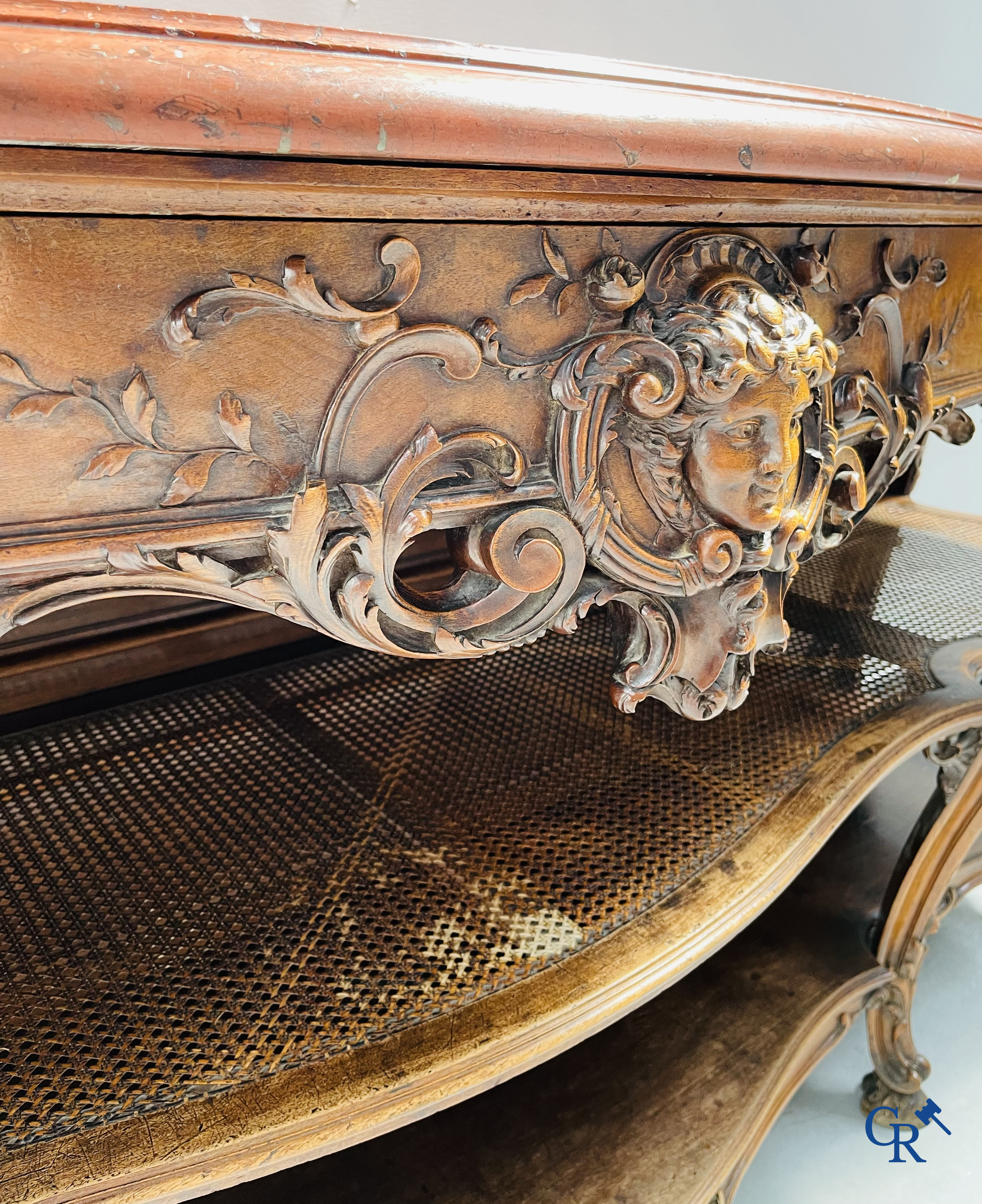 Maison Roll, 42, Rue Faubourg St. Antoine Paris. An exceptionally dessert furniture in carved walnut. LXVI style.