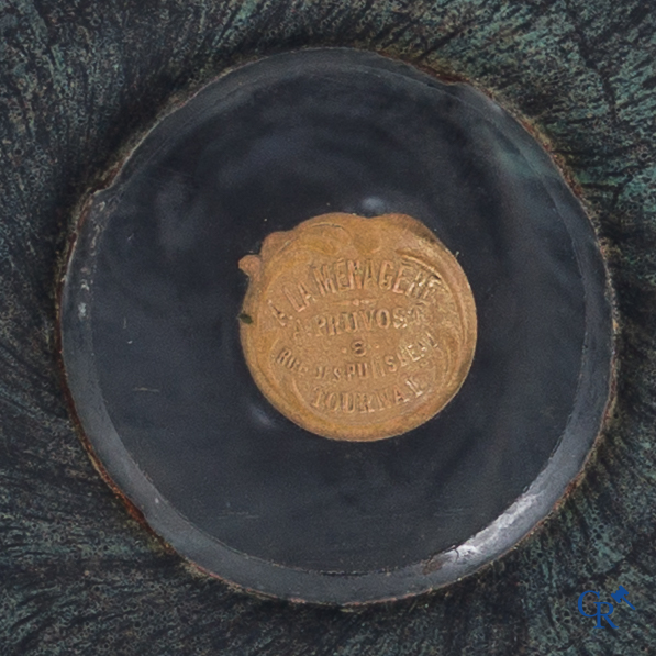 Daum Nancy France, vase in glass paste with a decor of poppies.