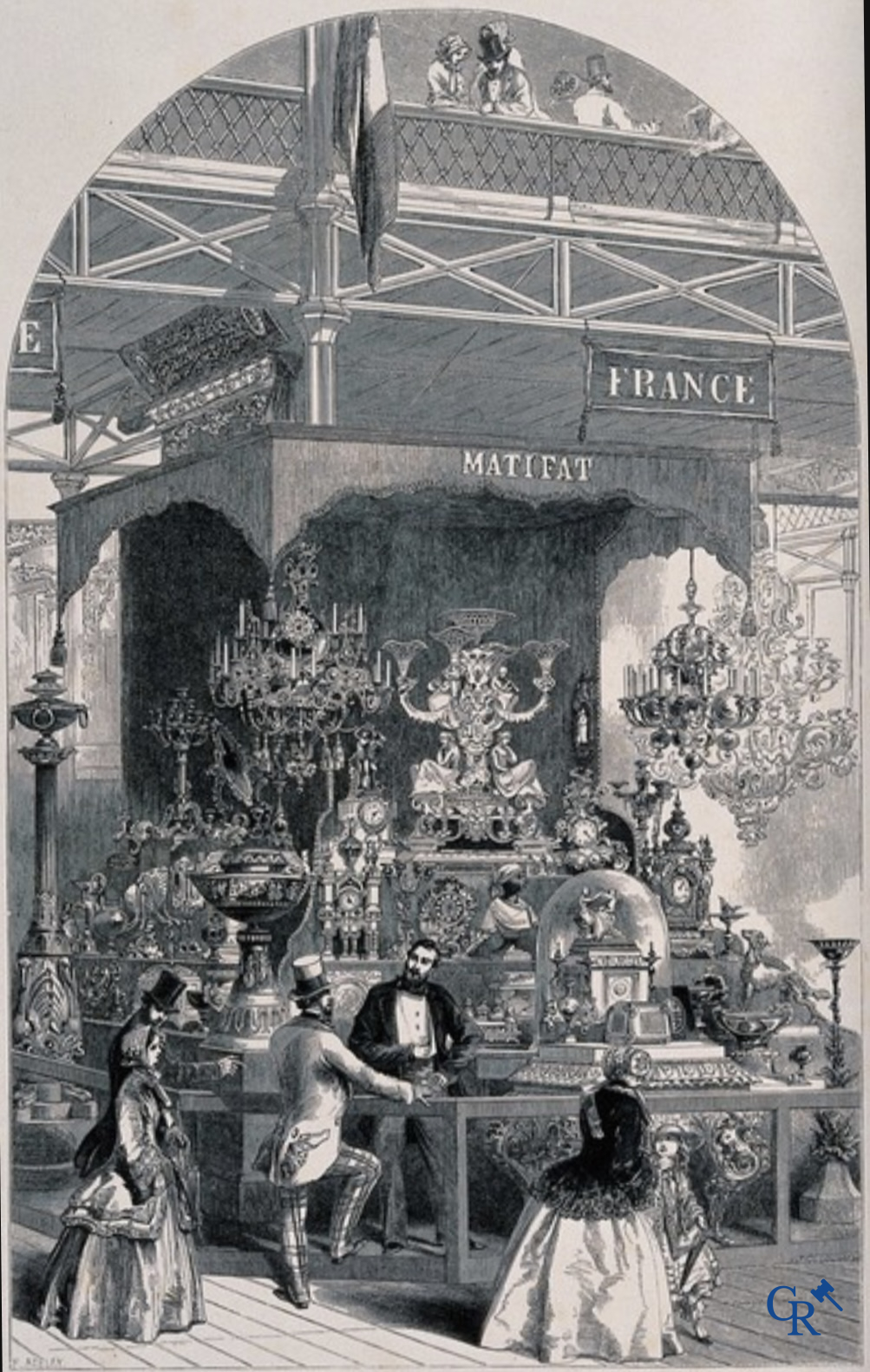 Charles Stanislas Matifat (1820-1875) Bronze Kylix-shaped vase with Lamassu handles. France circa 1860.