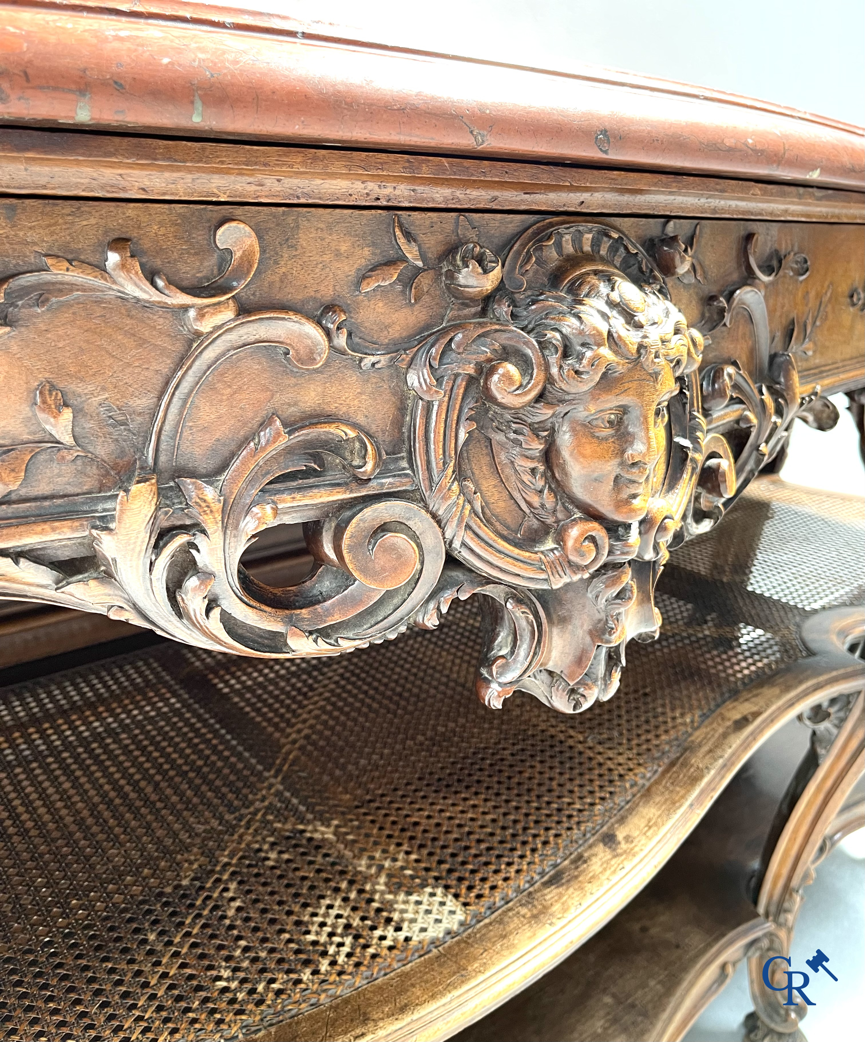 Maison Roll, 42, Rue Faubourg St. Antoine Paris. An exceptionally dessert furniture in carved walnut. LXVI style.