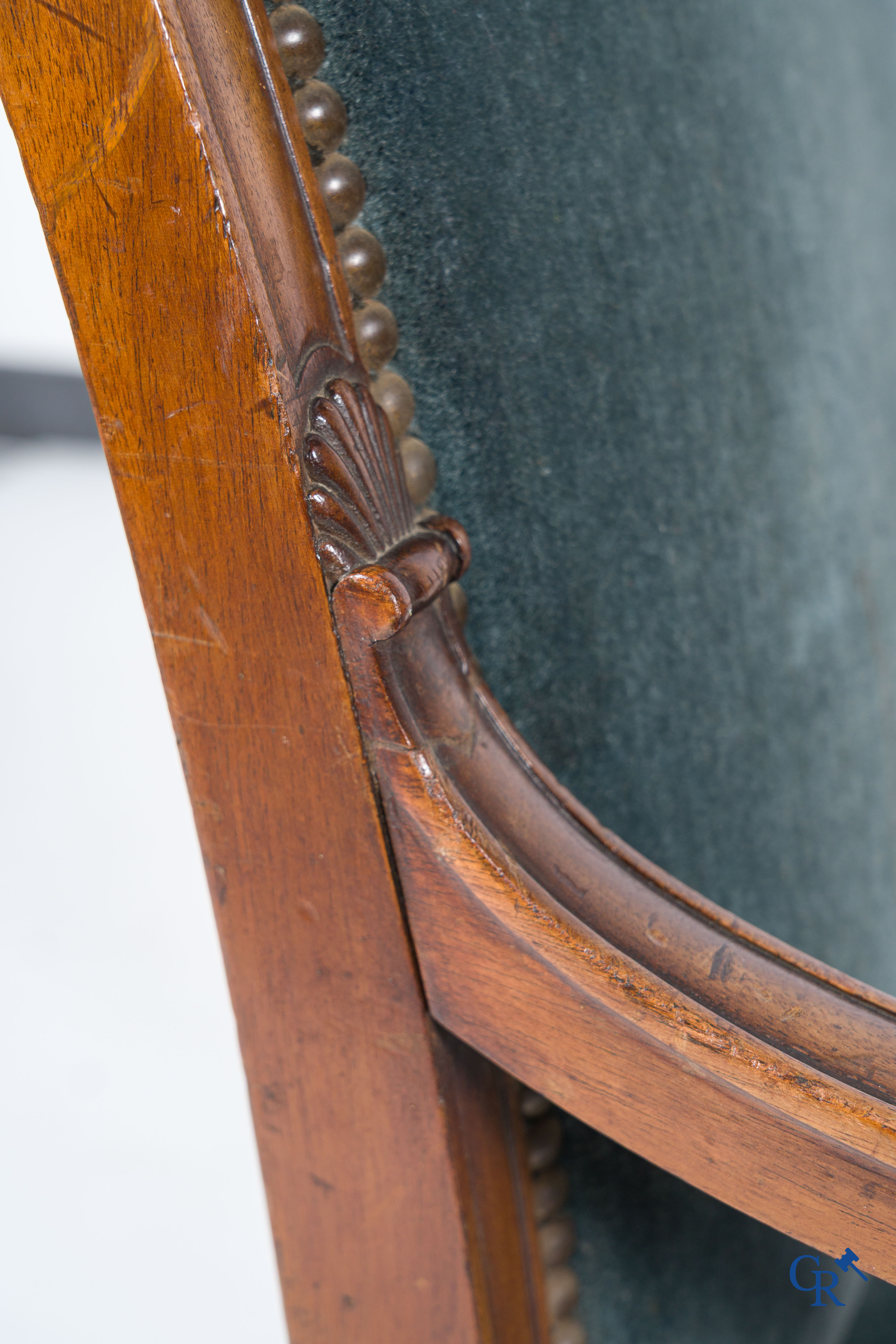 Empire. An office chair in mahogany, Retour d'Egypt style. Empire period, circa 1815.