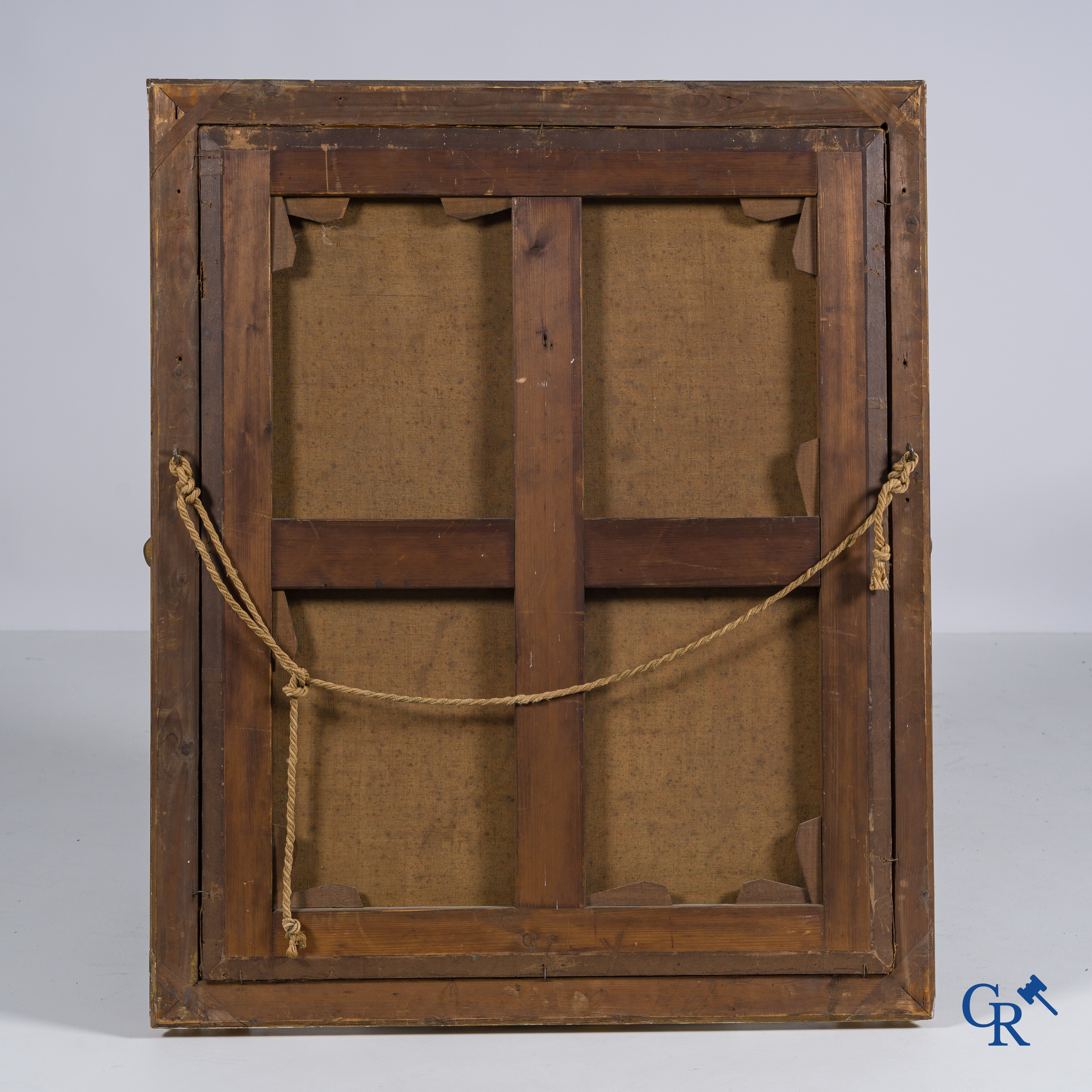 Franse school. "De tekenles". Schilderij, olie op doek. 19e eeuw.