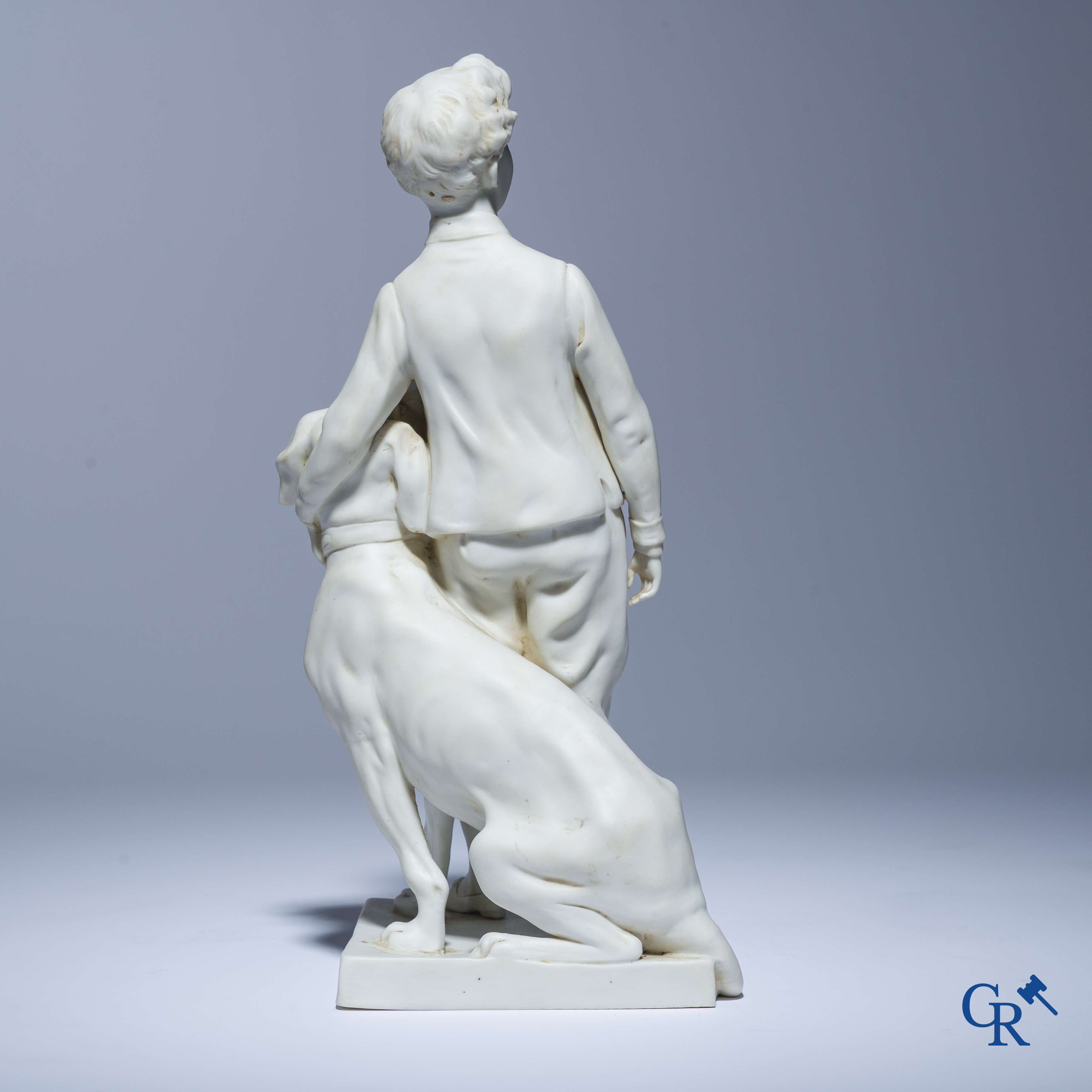 Jean-Baptiste Carpeaux (1827-1875) S.A. Le Prince impérial et le chien Néro, in Sèvres biscuit. Gesigneerd Carpeaux.