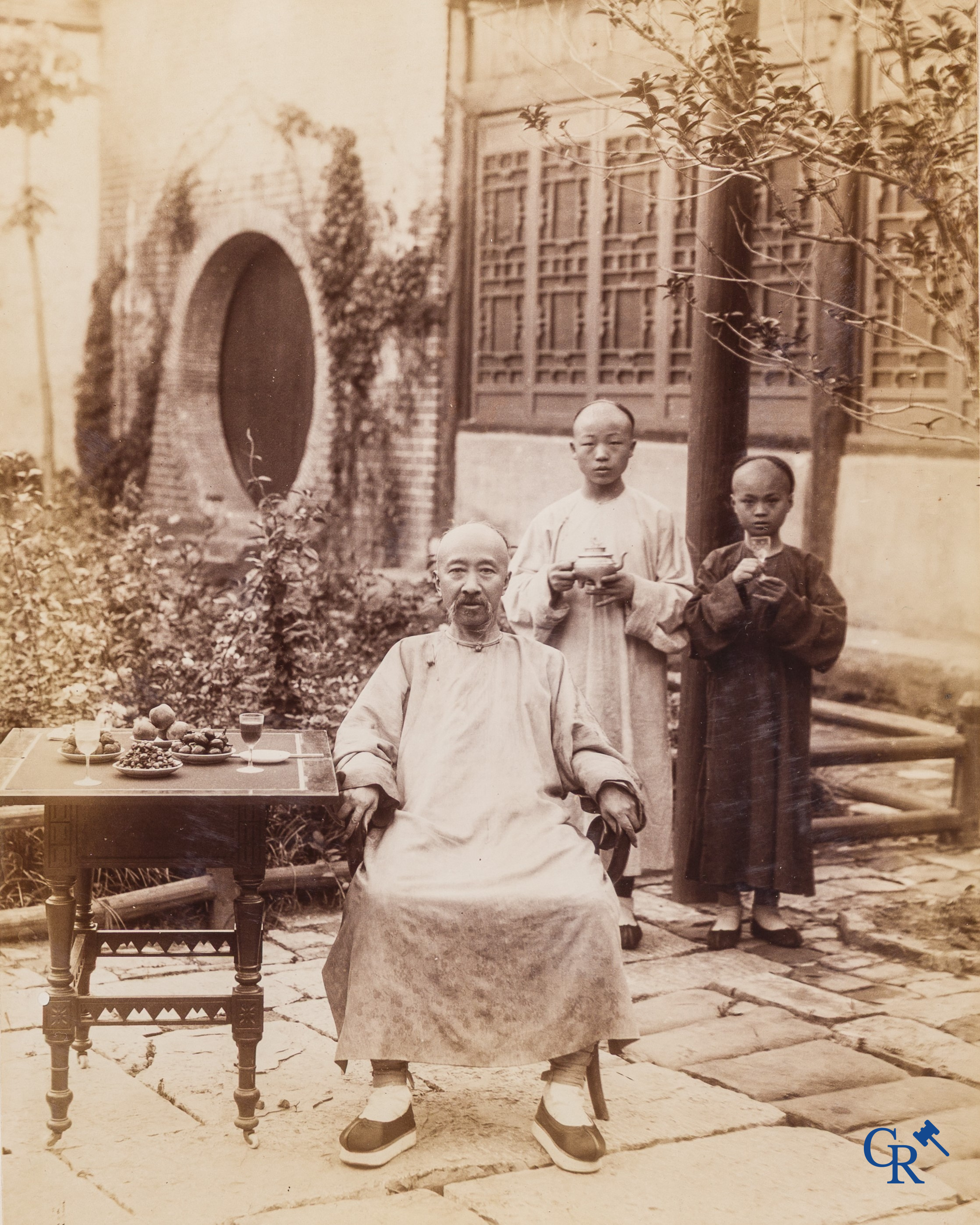Asian Art, 2 original and large photos including Zhang Zhidong (1837-1909), Chinese civil servant. Qing Dynasty.