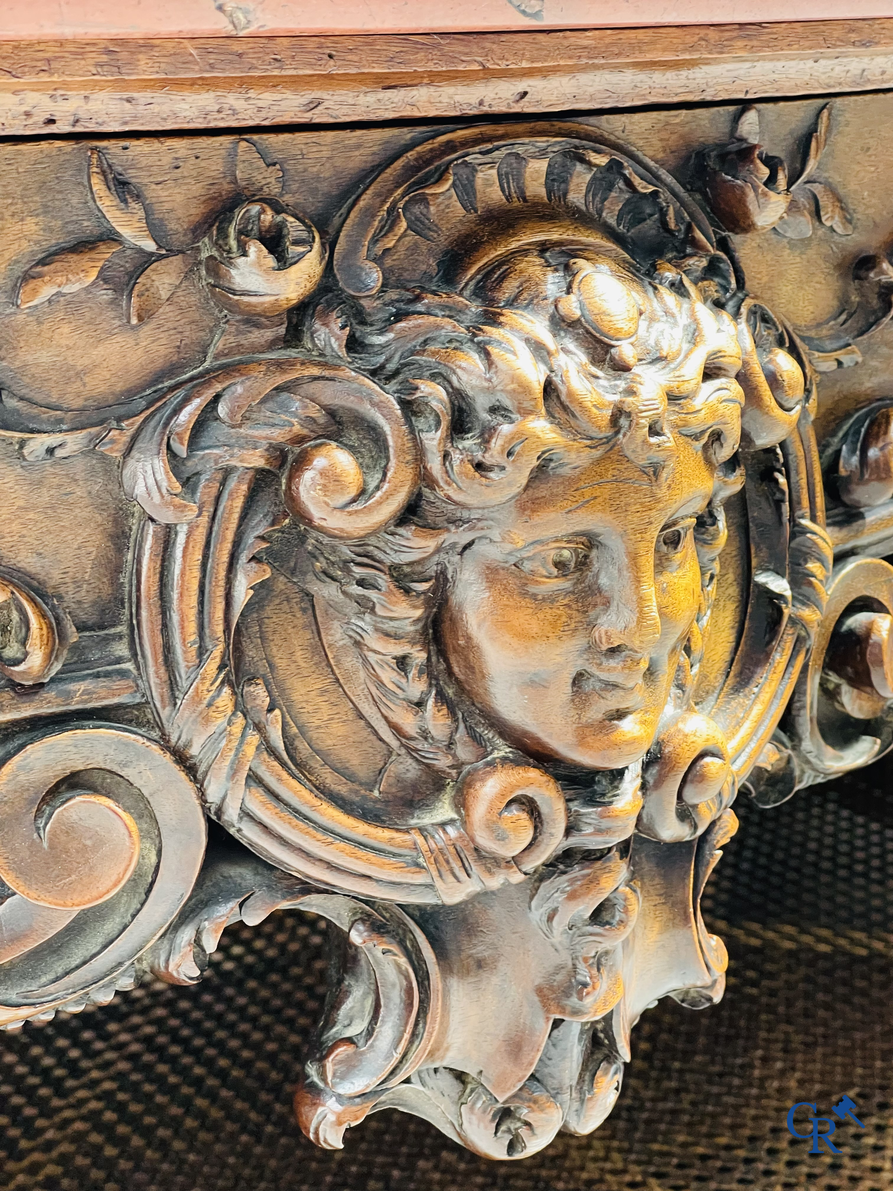 Maison Roll, 42, Rue Faubourg St. Antoine Paris. An exceptionally dessert furniture in carved walnut. LXVI style.