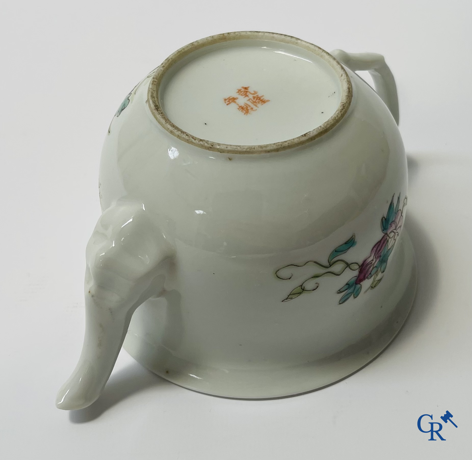 Asian Art, A finely painted Chinese teapot with floral decor. Marked.