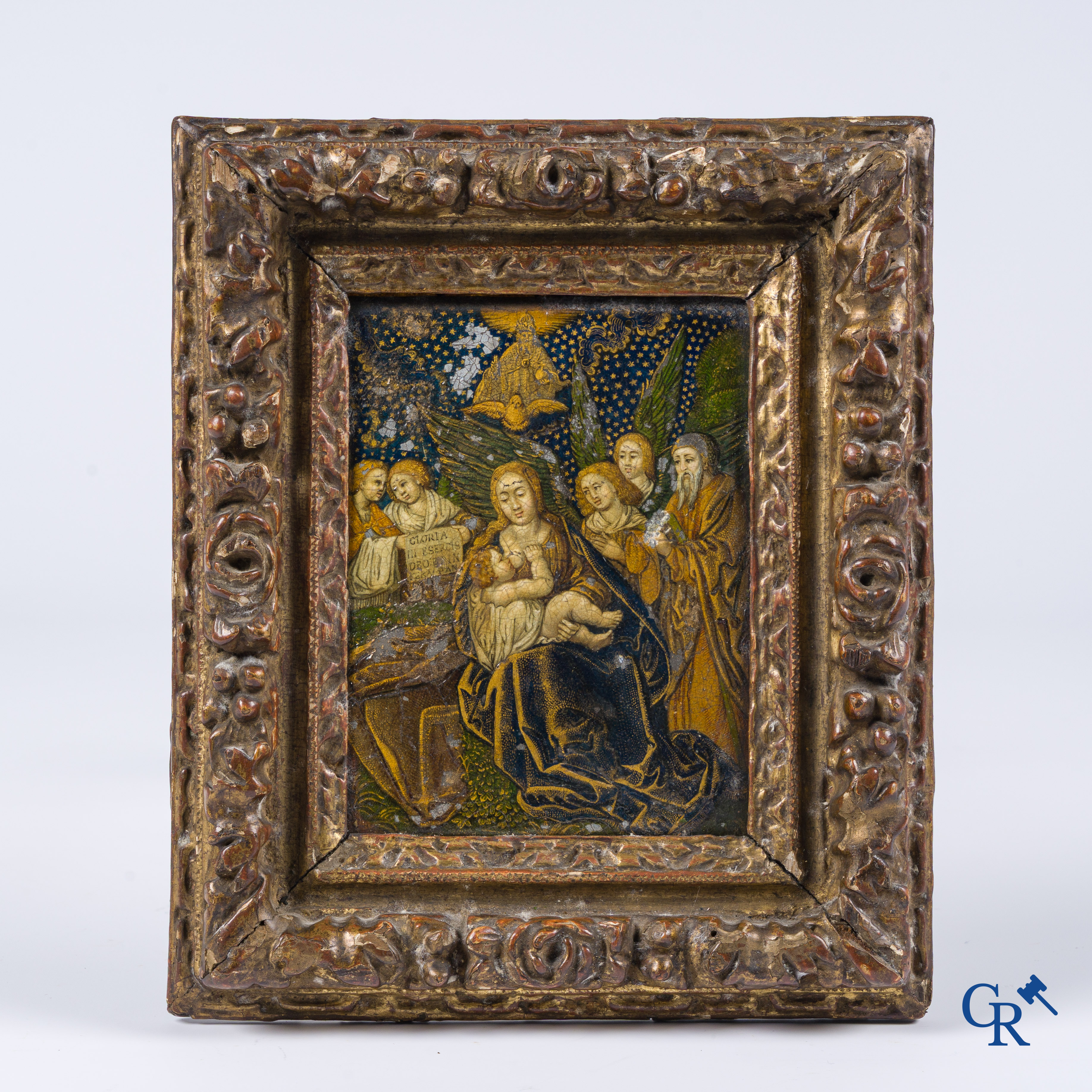 Madonna met kind. Frankrijk XVe-XVIe eeuw. Hoogstwaarschijnlijk Limoges, omgeving van de familie Pénicaud.