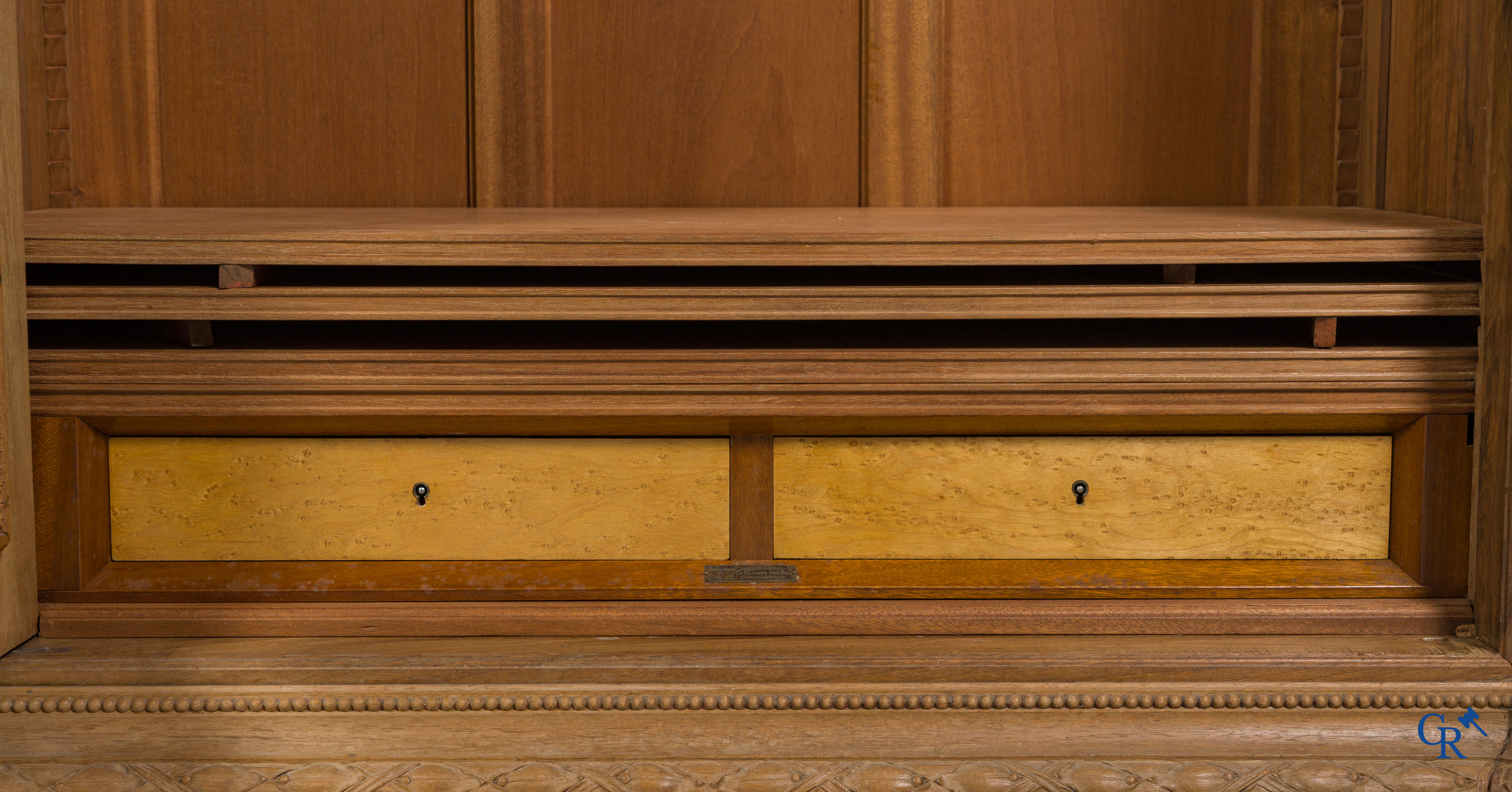 Cazanave Frères à Carcassonne. A rich and finely carved piece of furniture in LXVI style.