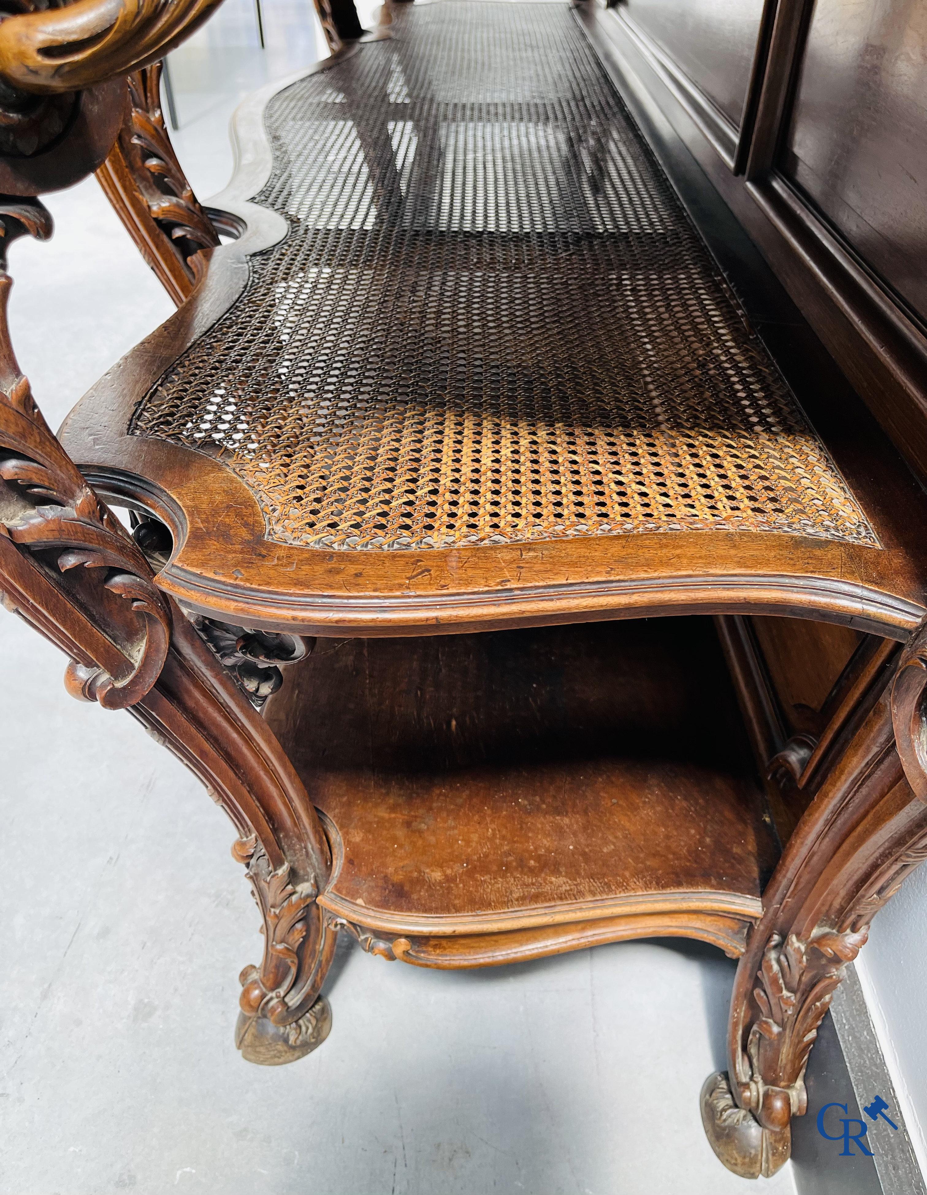 Maison Roll, 42, Rue Faubourg St. Antoine Paris. An exceptionally dessert furniture in carved walnut. LXVI style.