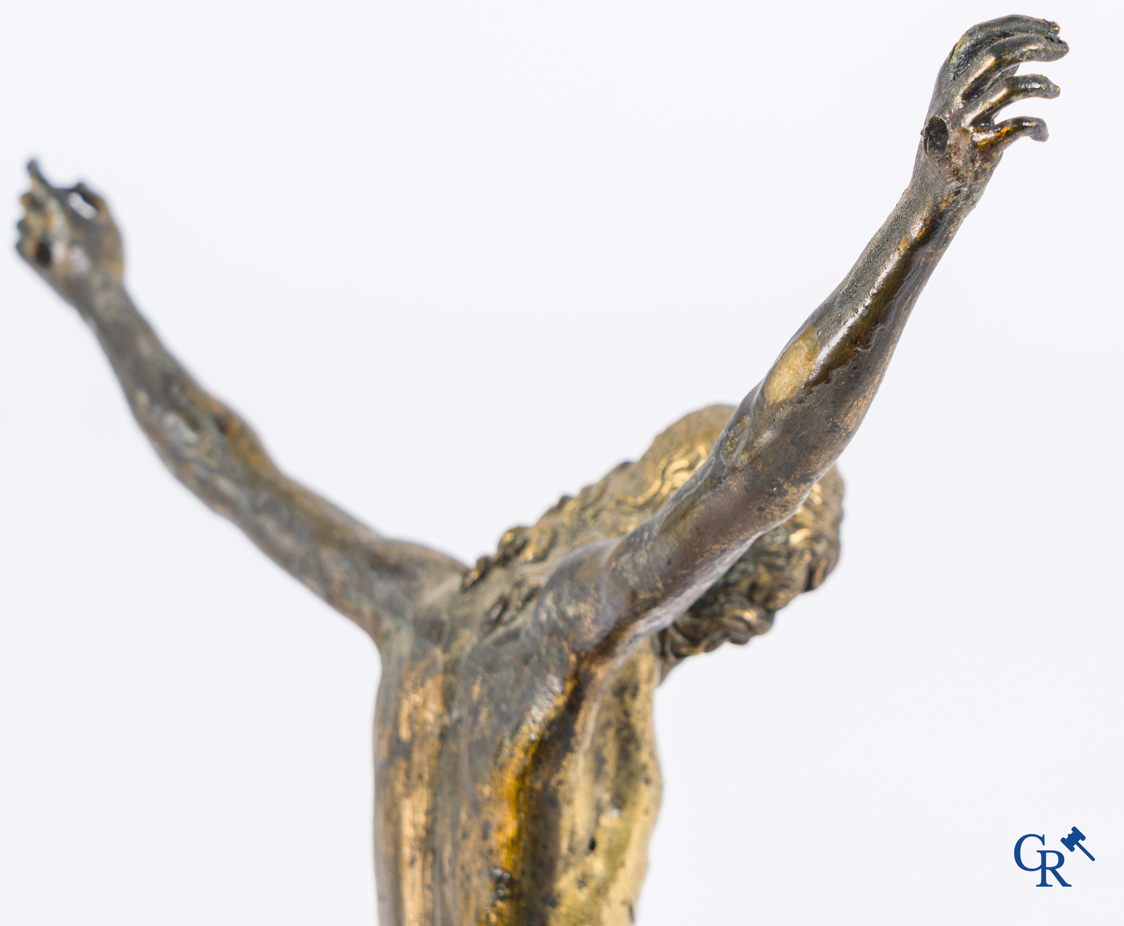 Representation of Christ in gilded bronze. 17th-18th century.