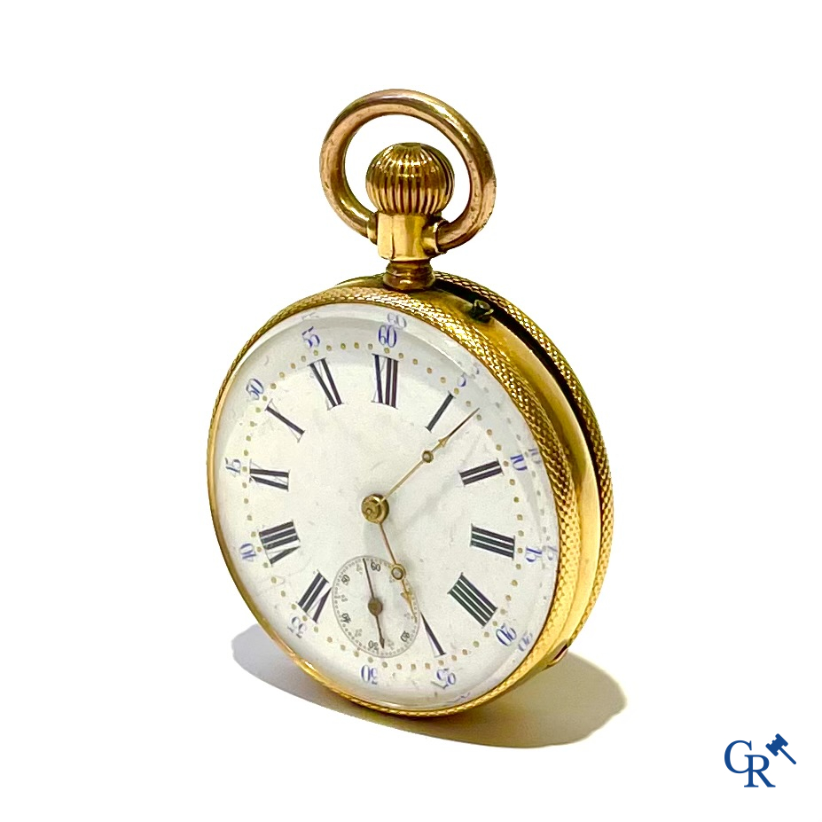 Pateck, Genève. Een zakhorloge in goud 750°/00. Genummerd 7950. Zwitsers werk.