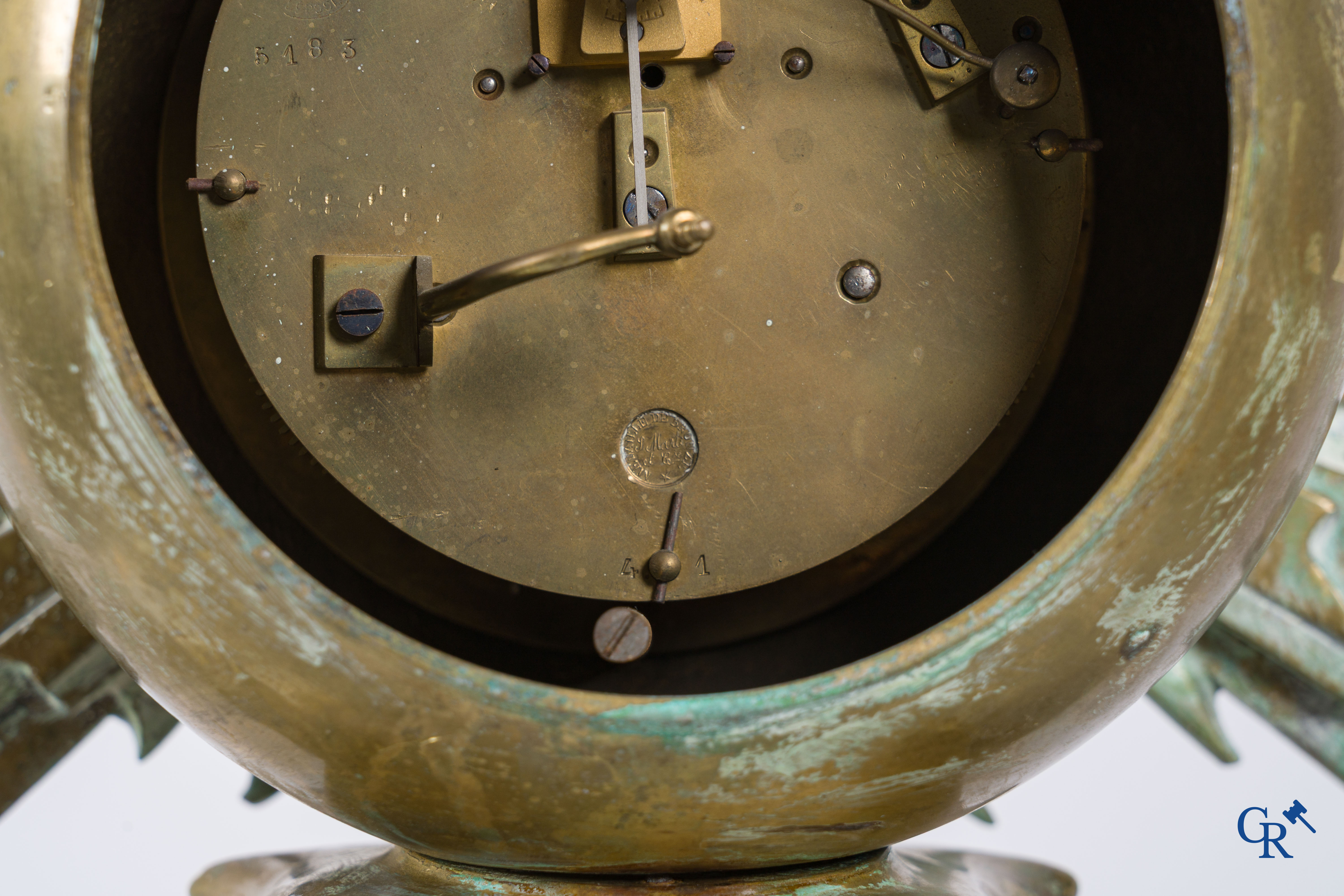 Frédéric-Eugène Piat and Samuel Marti. Exceptional pendulum in bronze with Nubian figures. Circa 1860-1870.