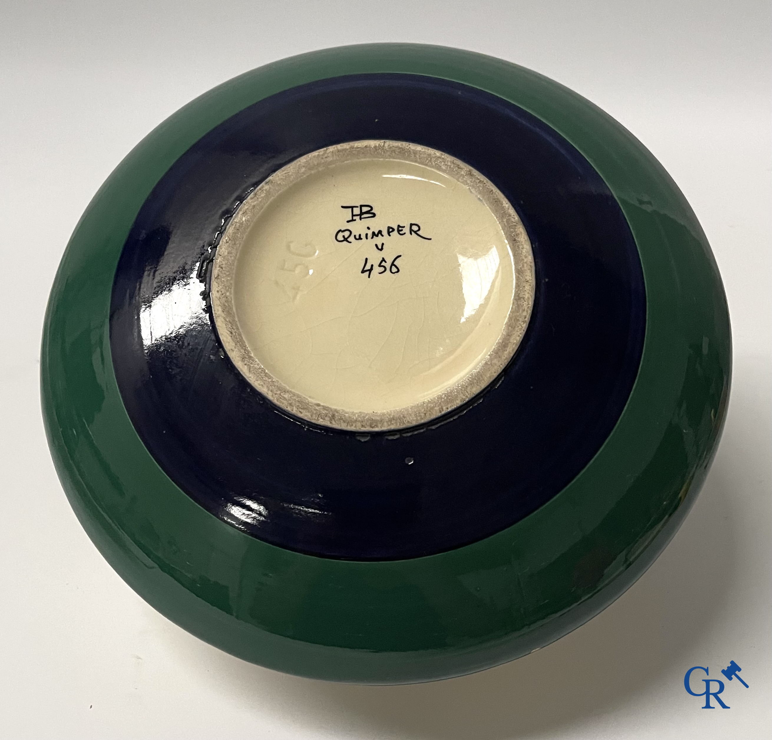 H.B. Quimper, Art Deco vase with Breton decor. Circa 1930.