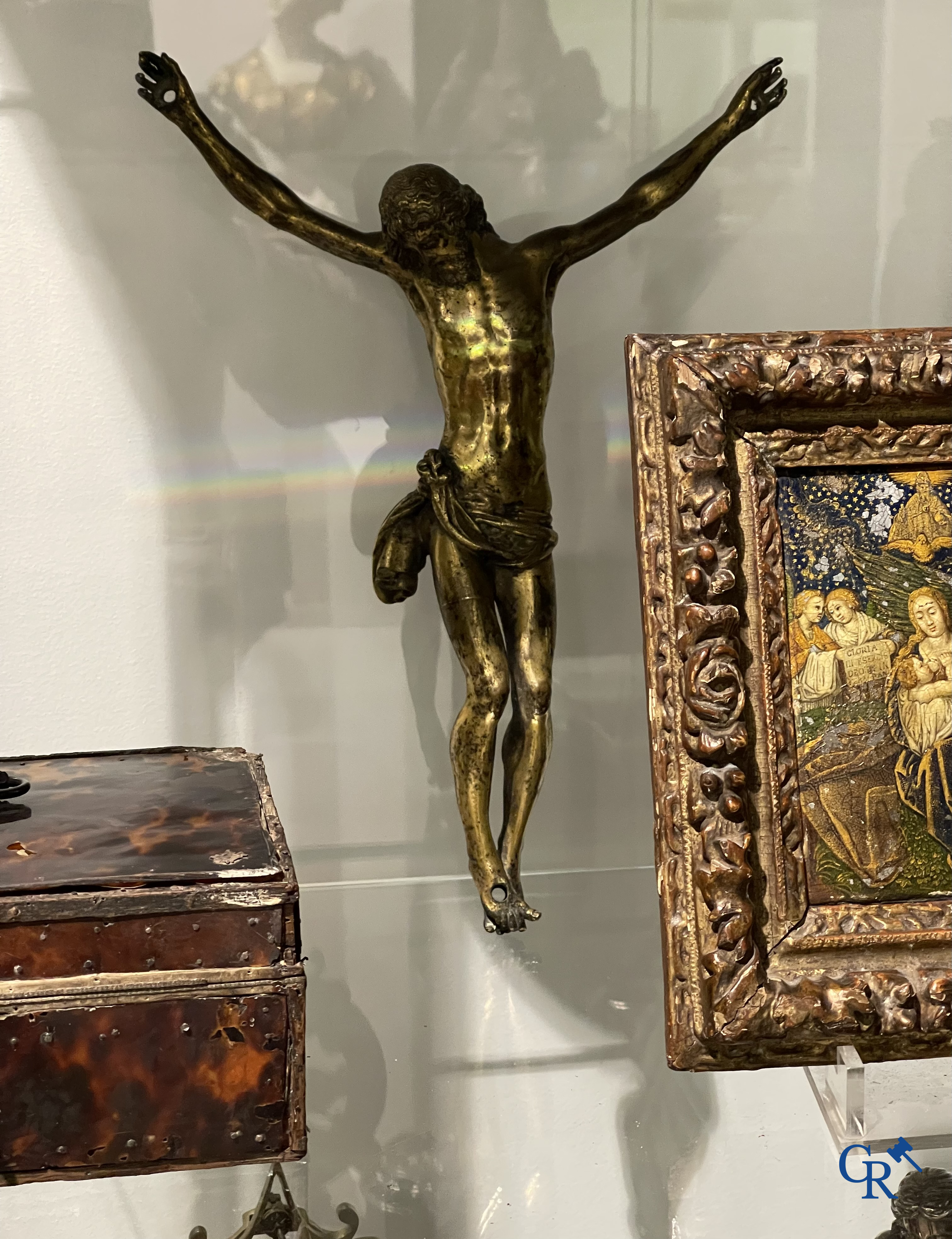 Representation of Christ in gilded bronze. 17th-18th century.