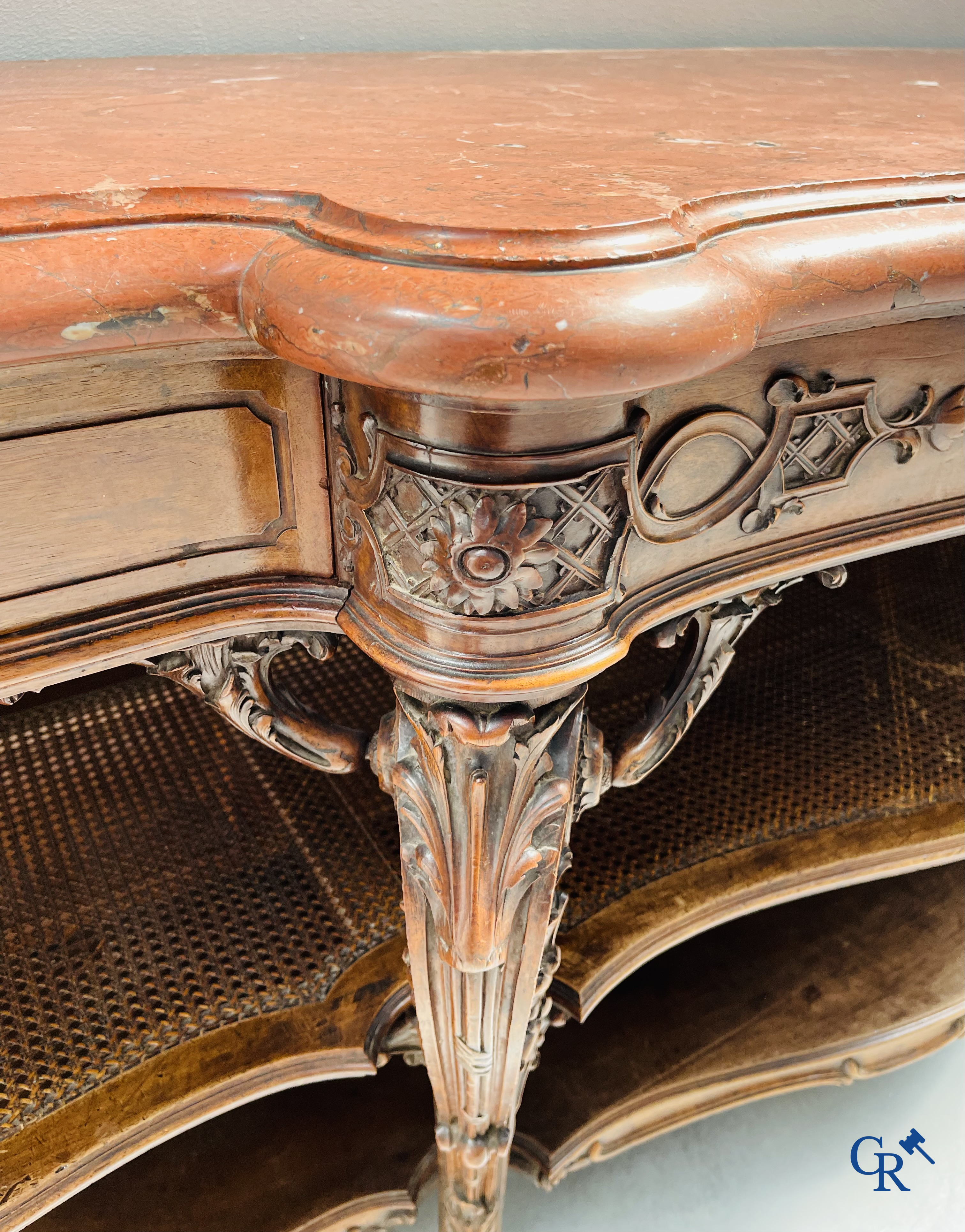 Maison Roll, 42, Rue Faubourg St. Antoine Paris. An exceptionally dessert furniture in carved walnut. LXVI style.