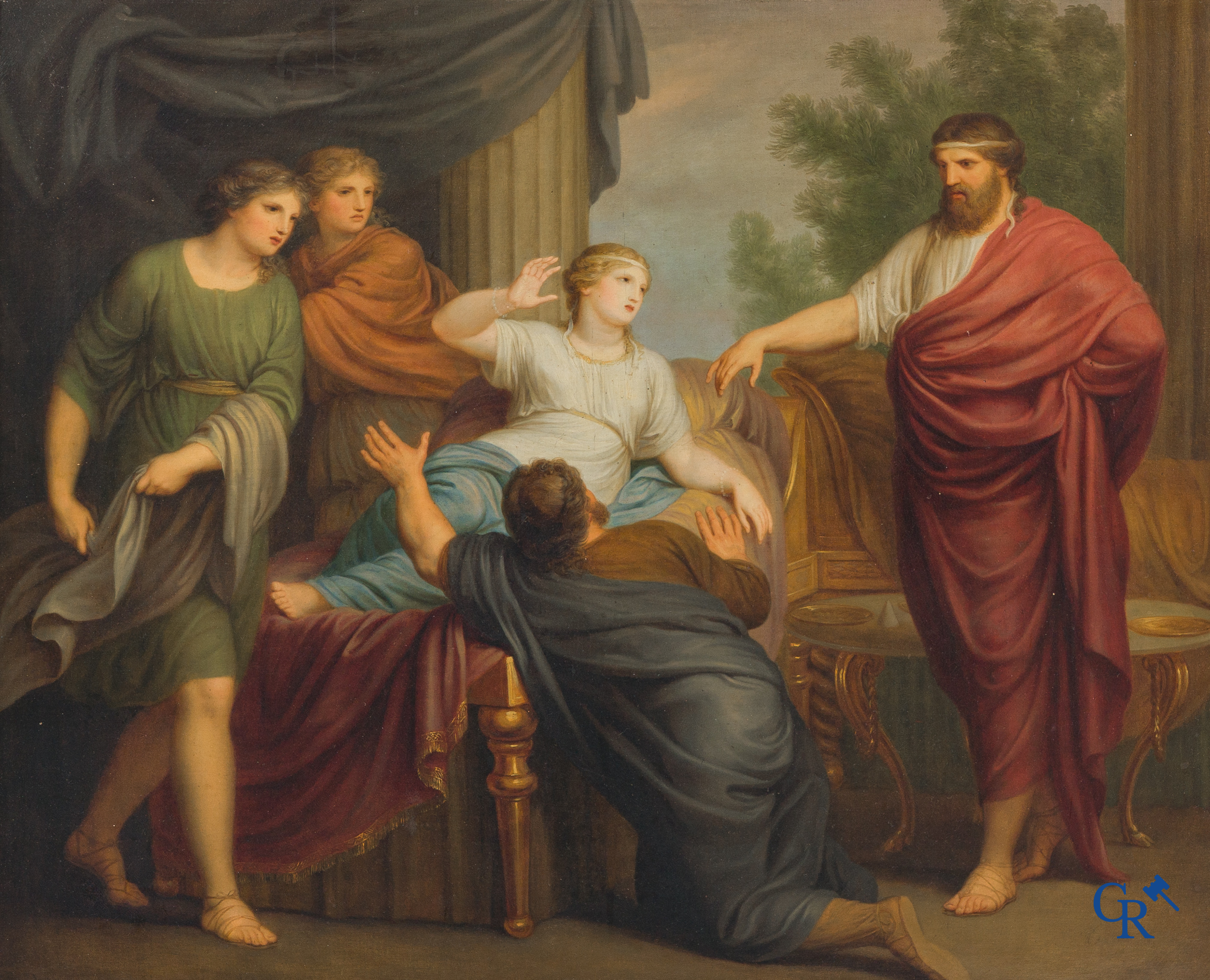 Andries Cornelis Lens (1739-1822) Oil on canvas. Painting in the typical neoclassical style.