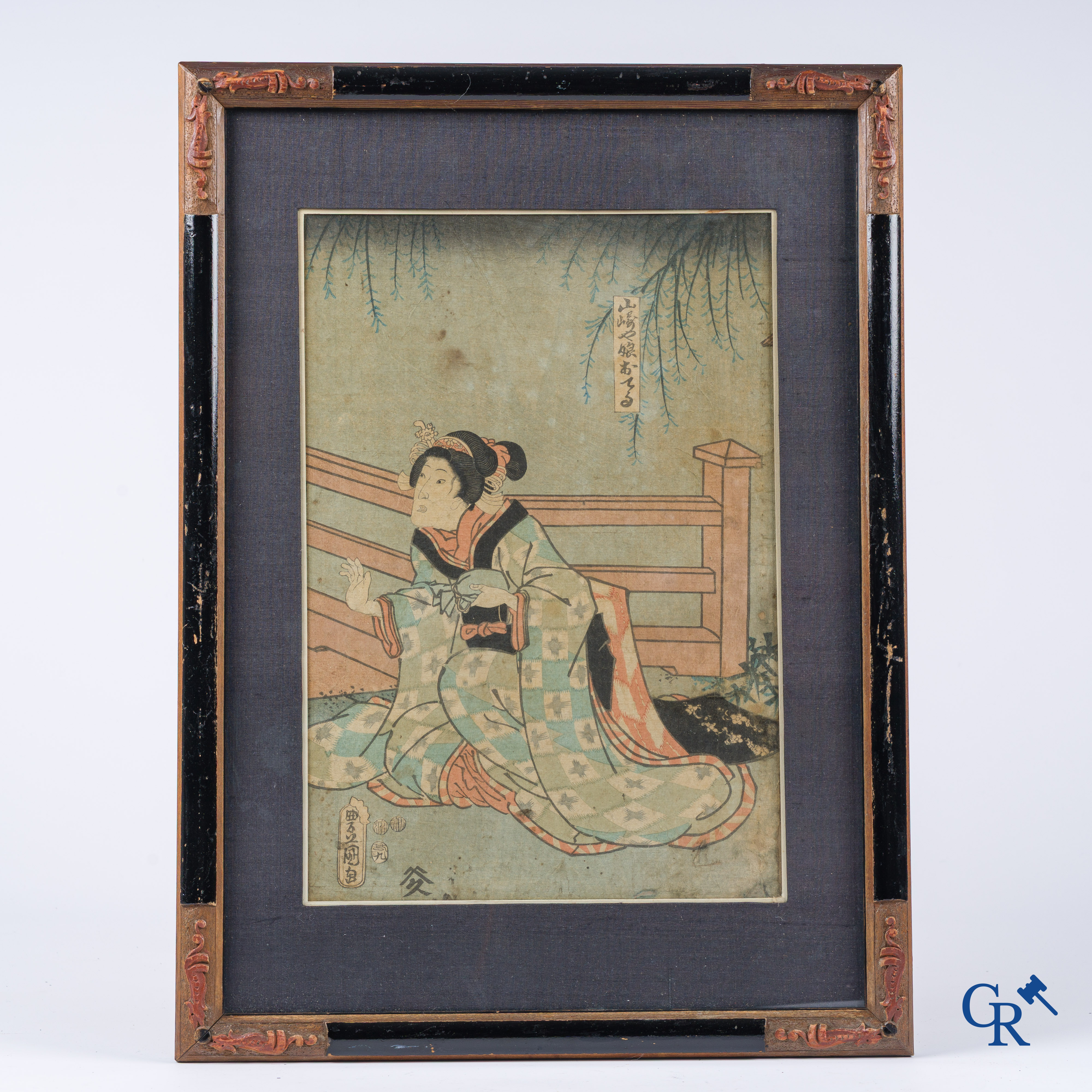 Aziatica. 2 Japanese houtsnedes, 18e-19e eeuw.