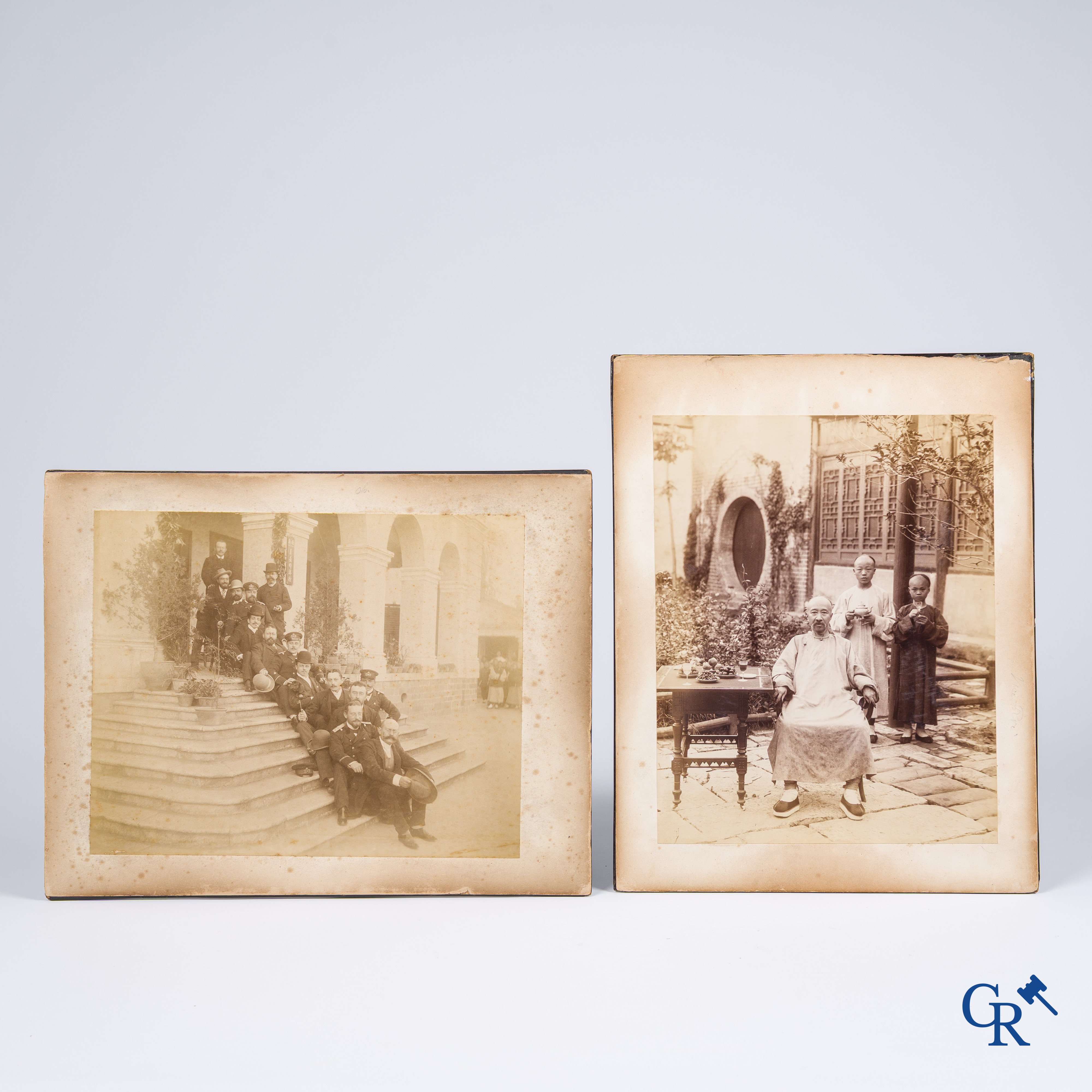 Asian Art, 2 original and large photos including Zhang Zhidong (1837-1909), Chinese civil servant. Qing Dynasty.