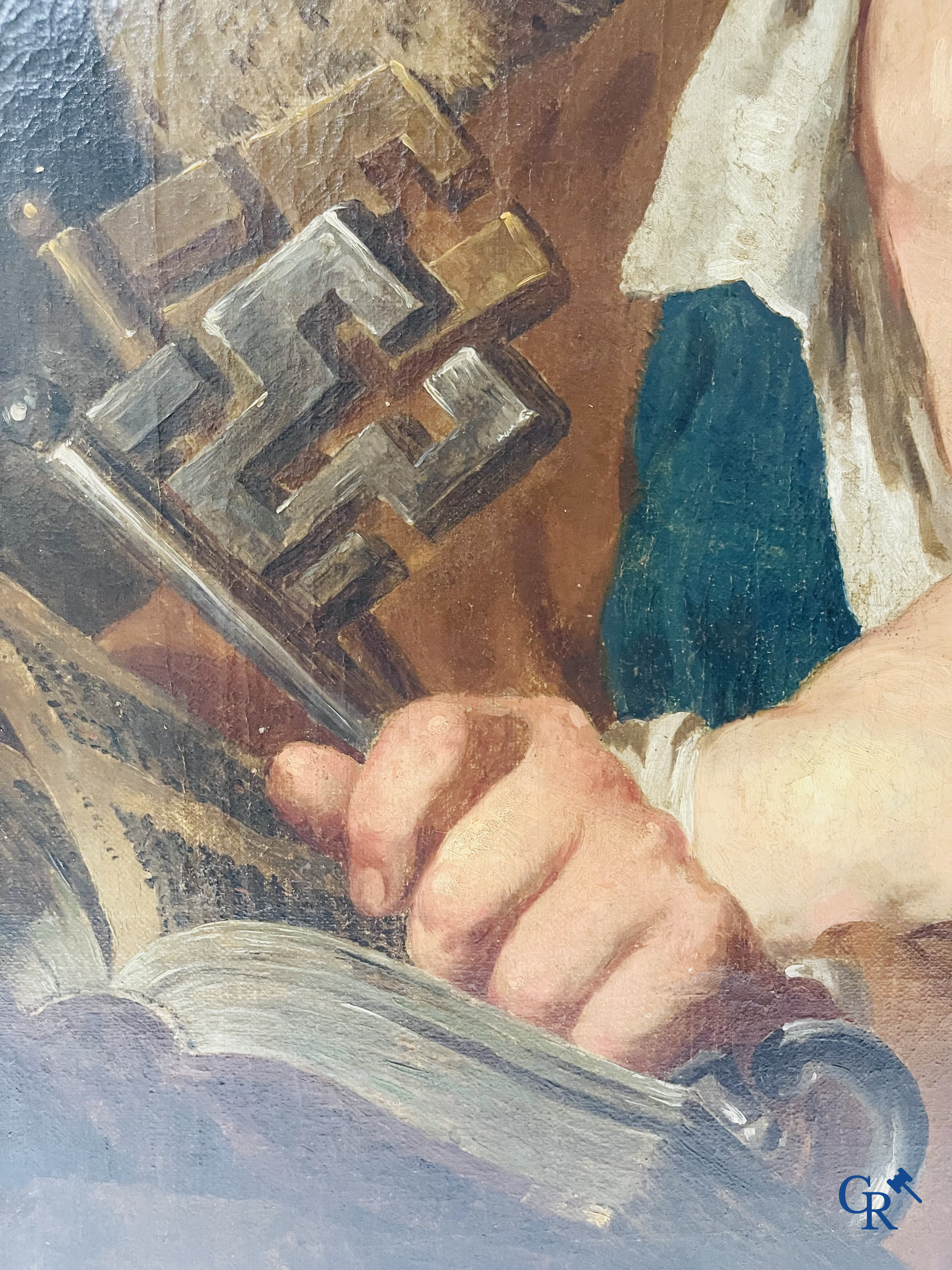 Pierre Joseph Verhaghen (1728-1811) Saint Peter with the cock. Oil on canvas. Signed P.J. Verhaghen fecit 1802.