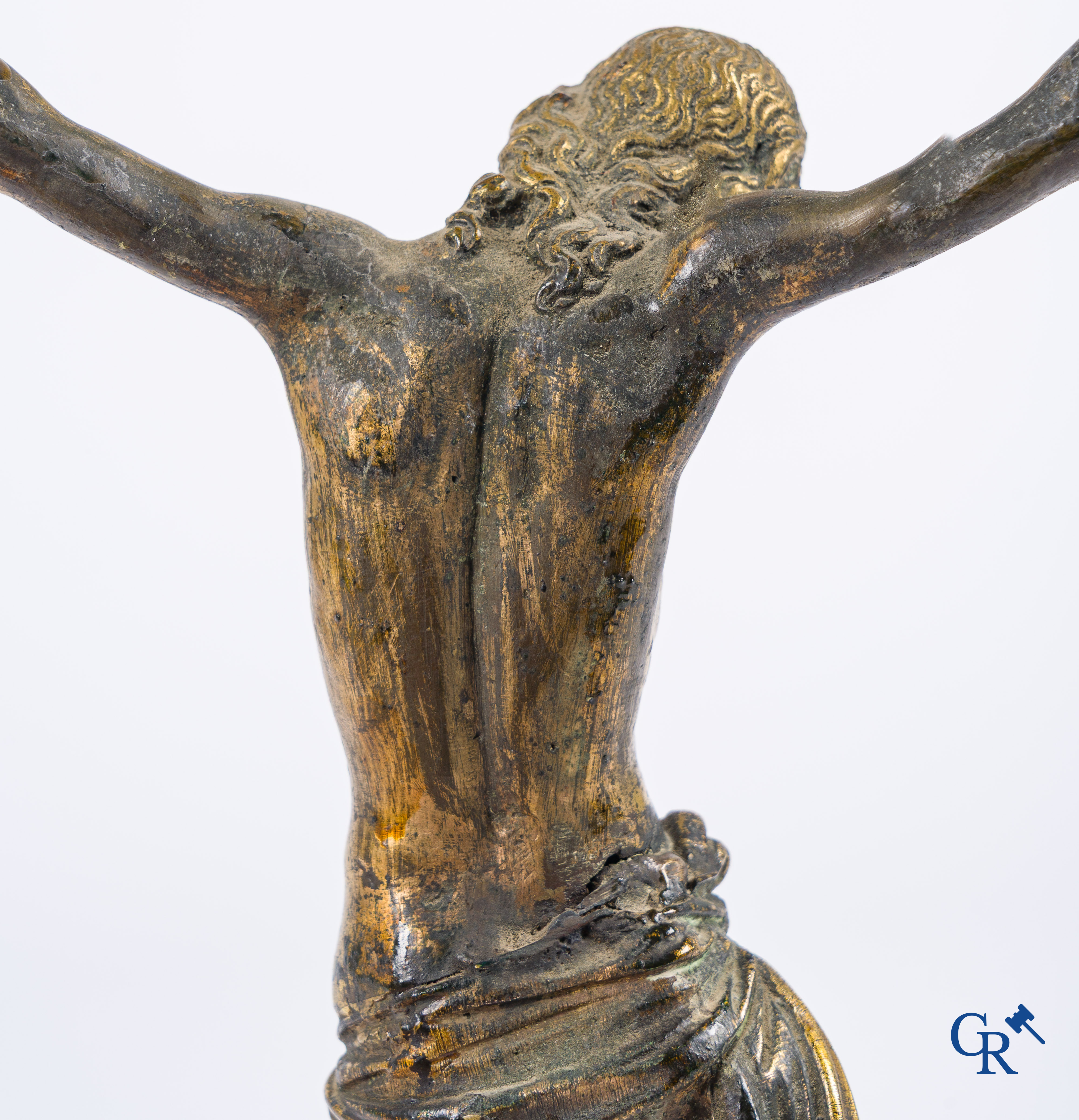 Representation of Christ in gilded bronze. 17th-18th century.