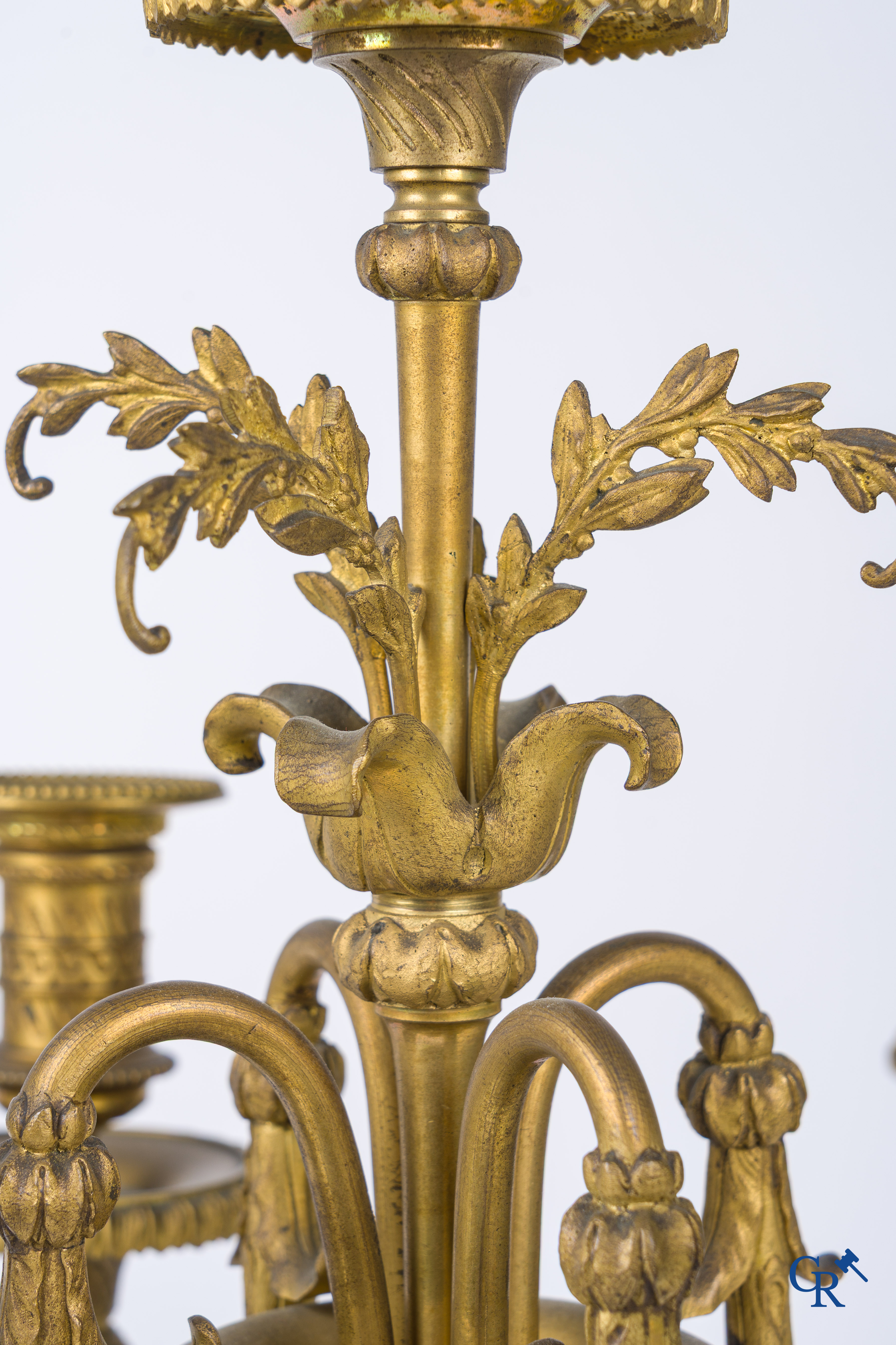 Asian Art, A pair of bronze candlesticks with finely crafted Oriental vases with dragons, circa 1880.