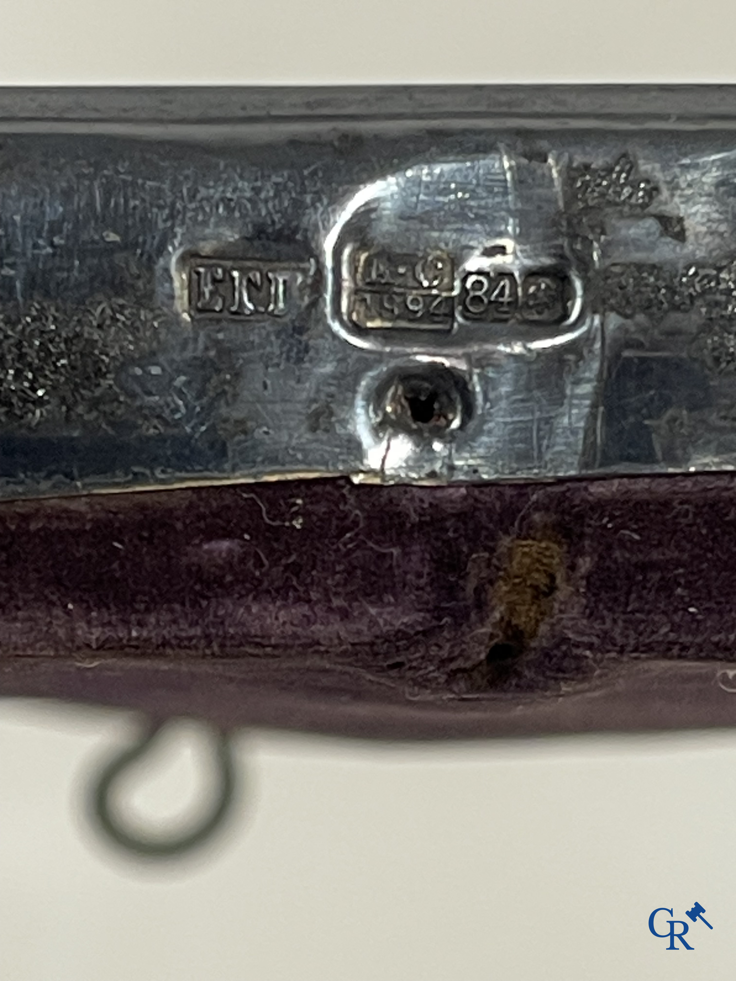 Russian work. Icon with oklad in silver 84, tempera on wood. Dated 1894. Hall marks.