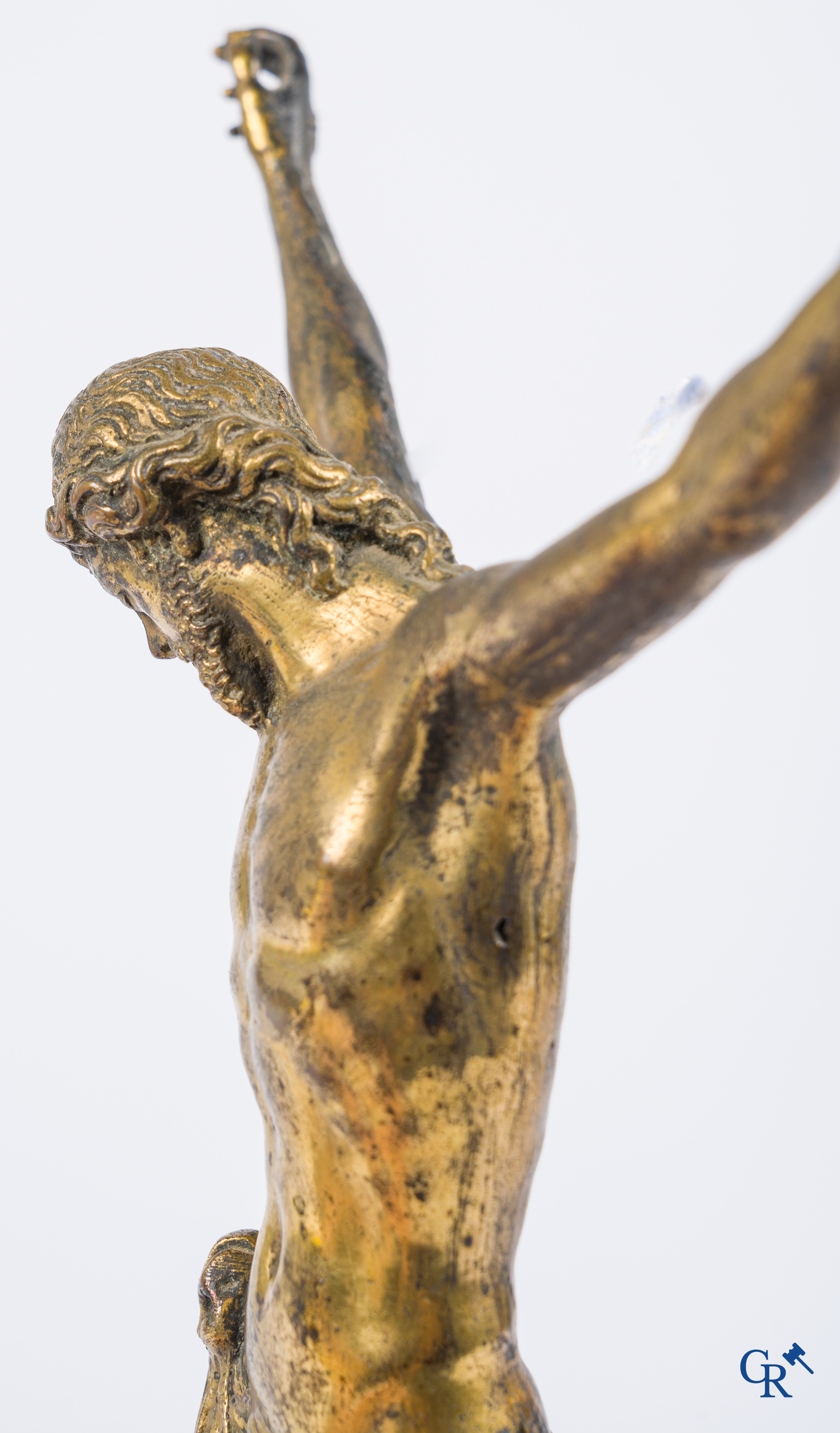 Representation of Christ in gilded bronze. 17th-18th century.