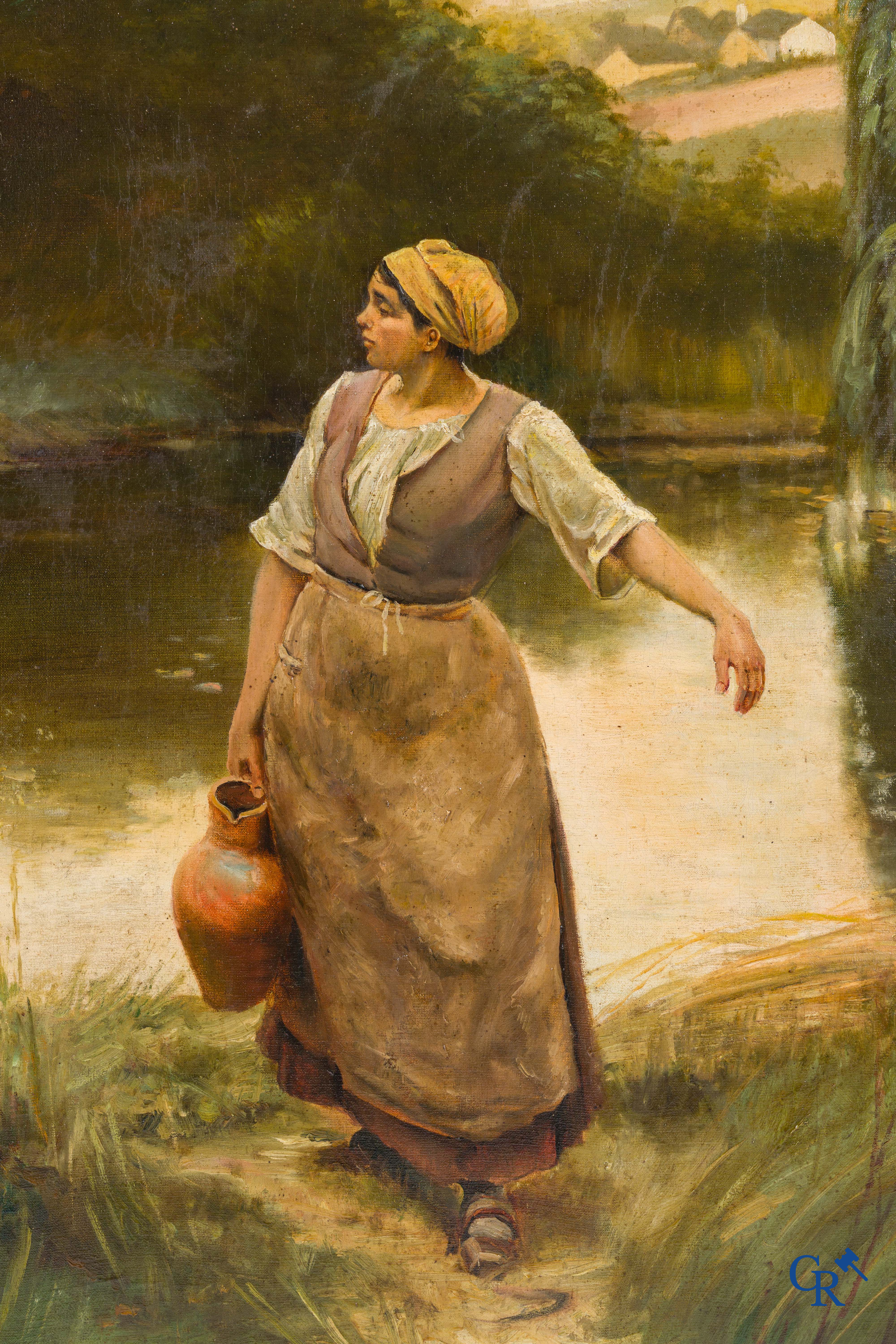 Louis Emile Adan (1839-1937) (after) Woman with a water jug. Copié au musée de Mulhouse.