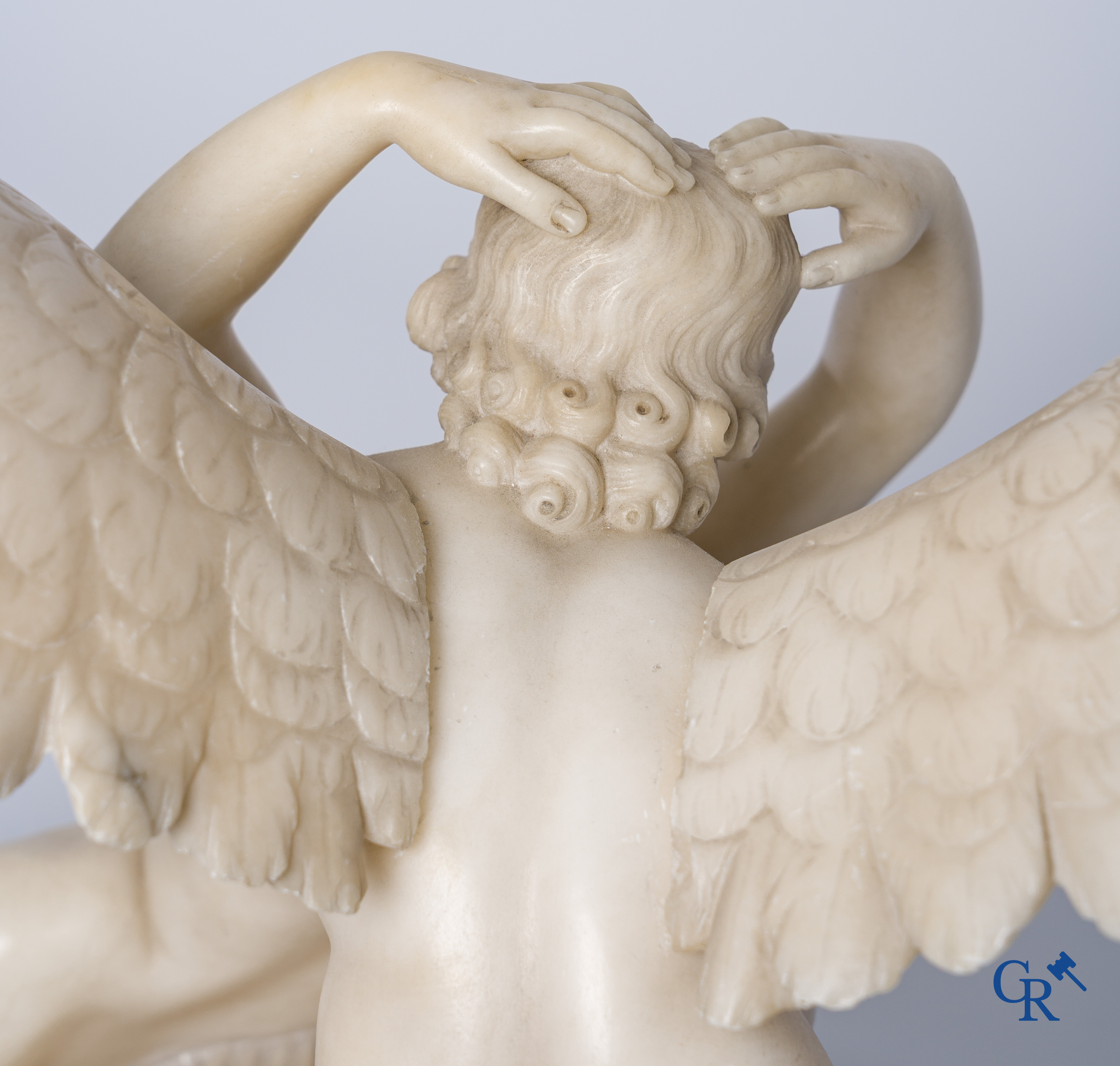 Antonio Canova (d'après) Albast. Psyché ranimée par le baiser de l'Amour. Vers 1920.