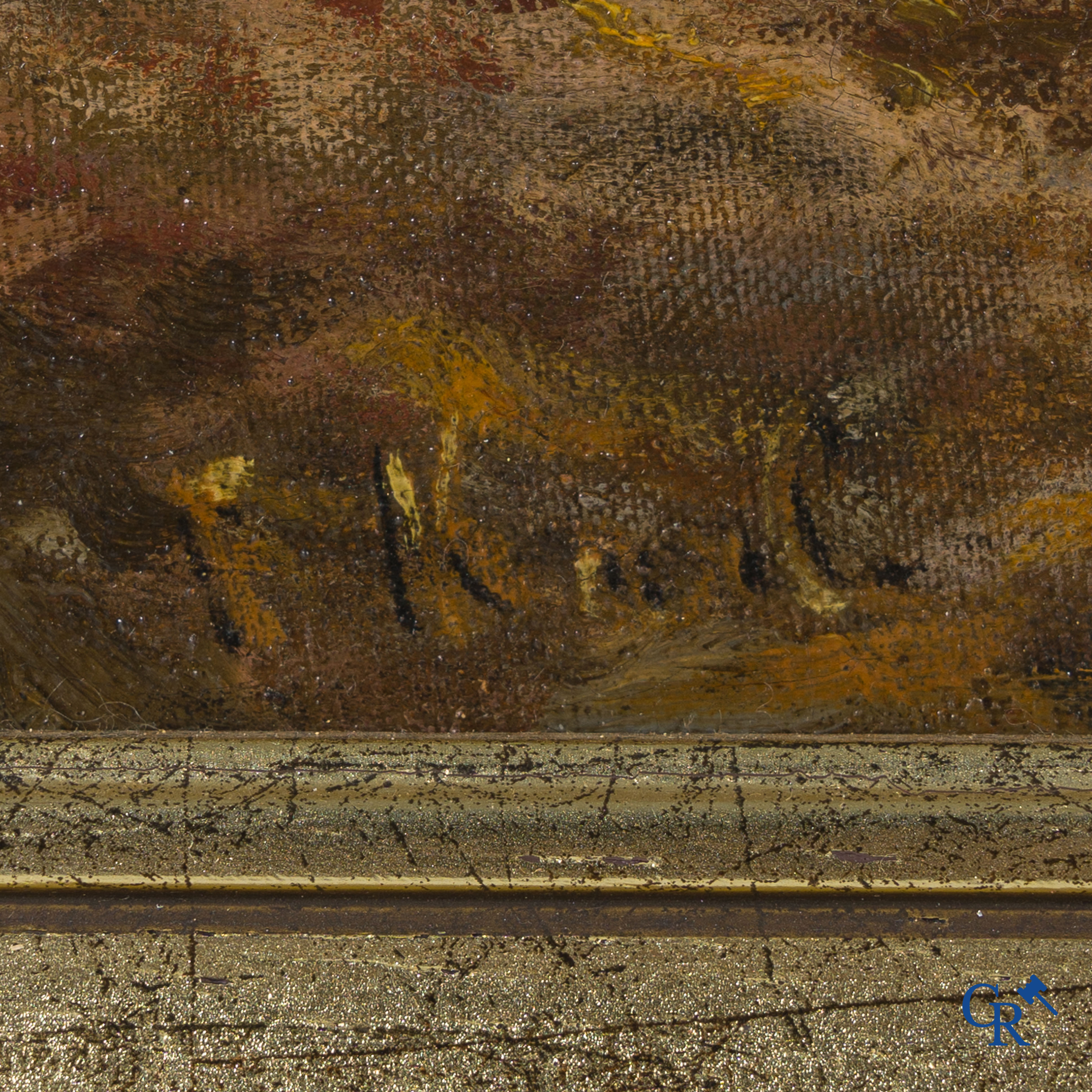 The 3 friends, illegibly signed, oil on canvas.