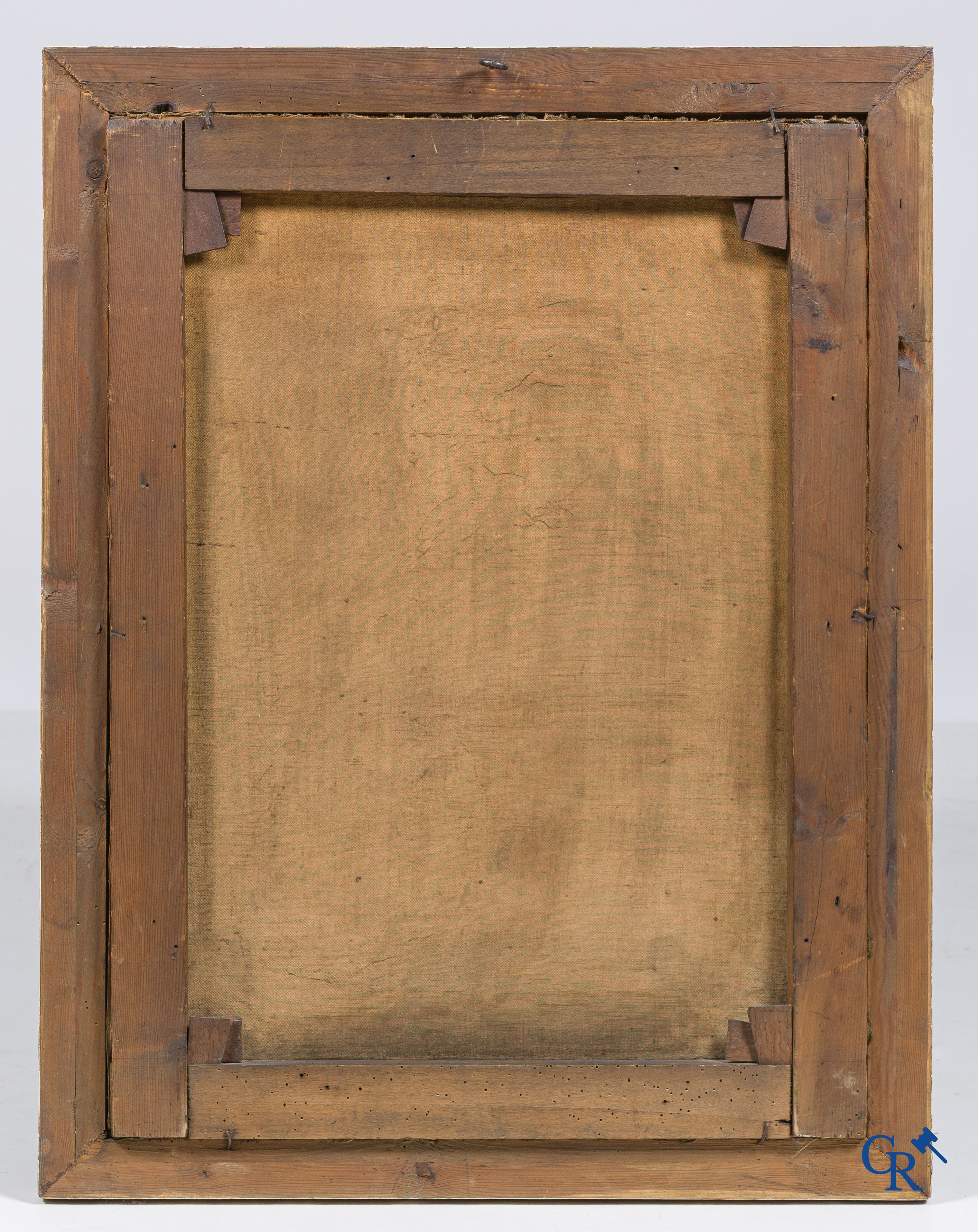 Paintings. 2 portrait paintings in gilded frames. 19th century.