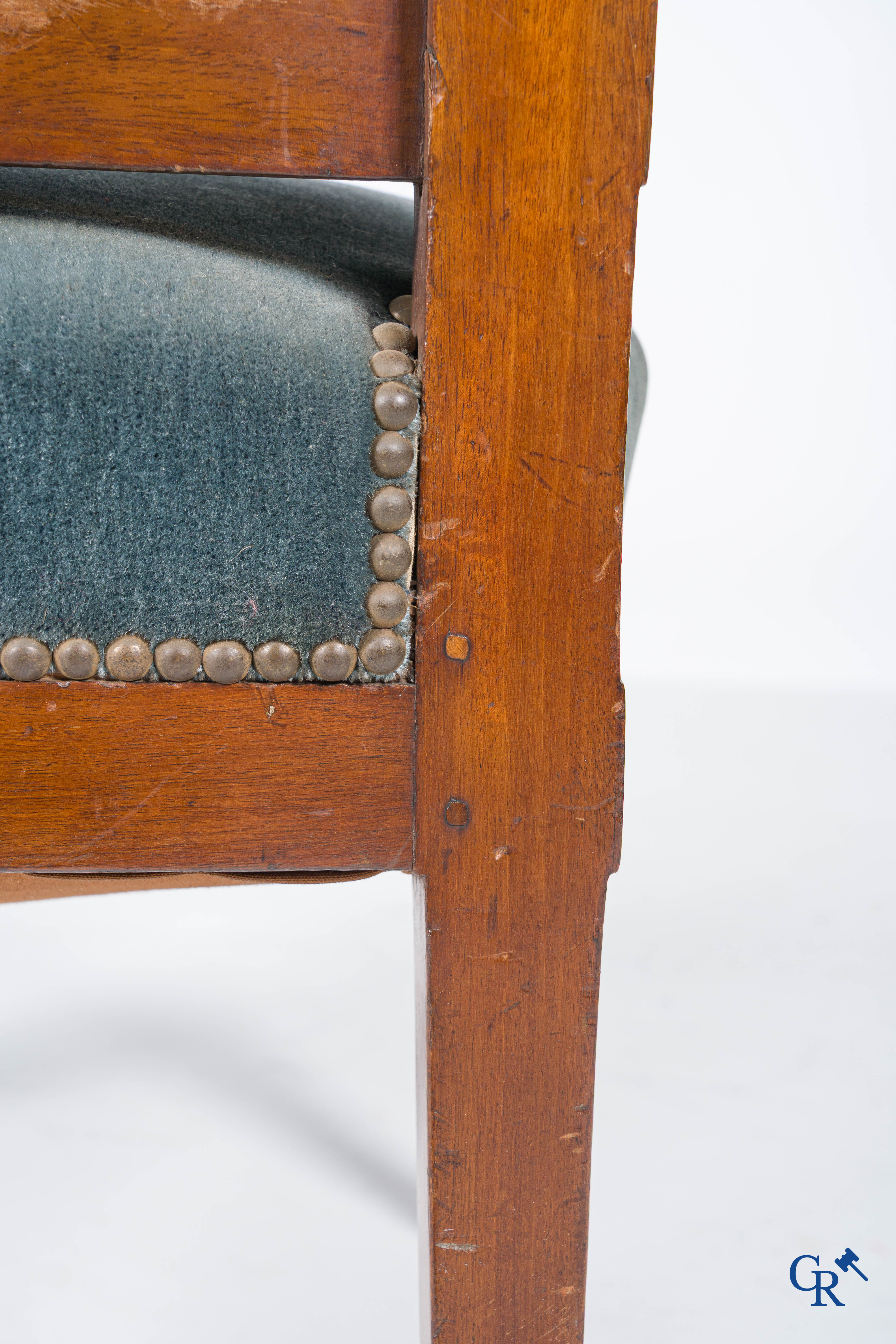Empire. An office chair in mahogany, Retour d'Egypt style. Empire period, circa 1815.