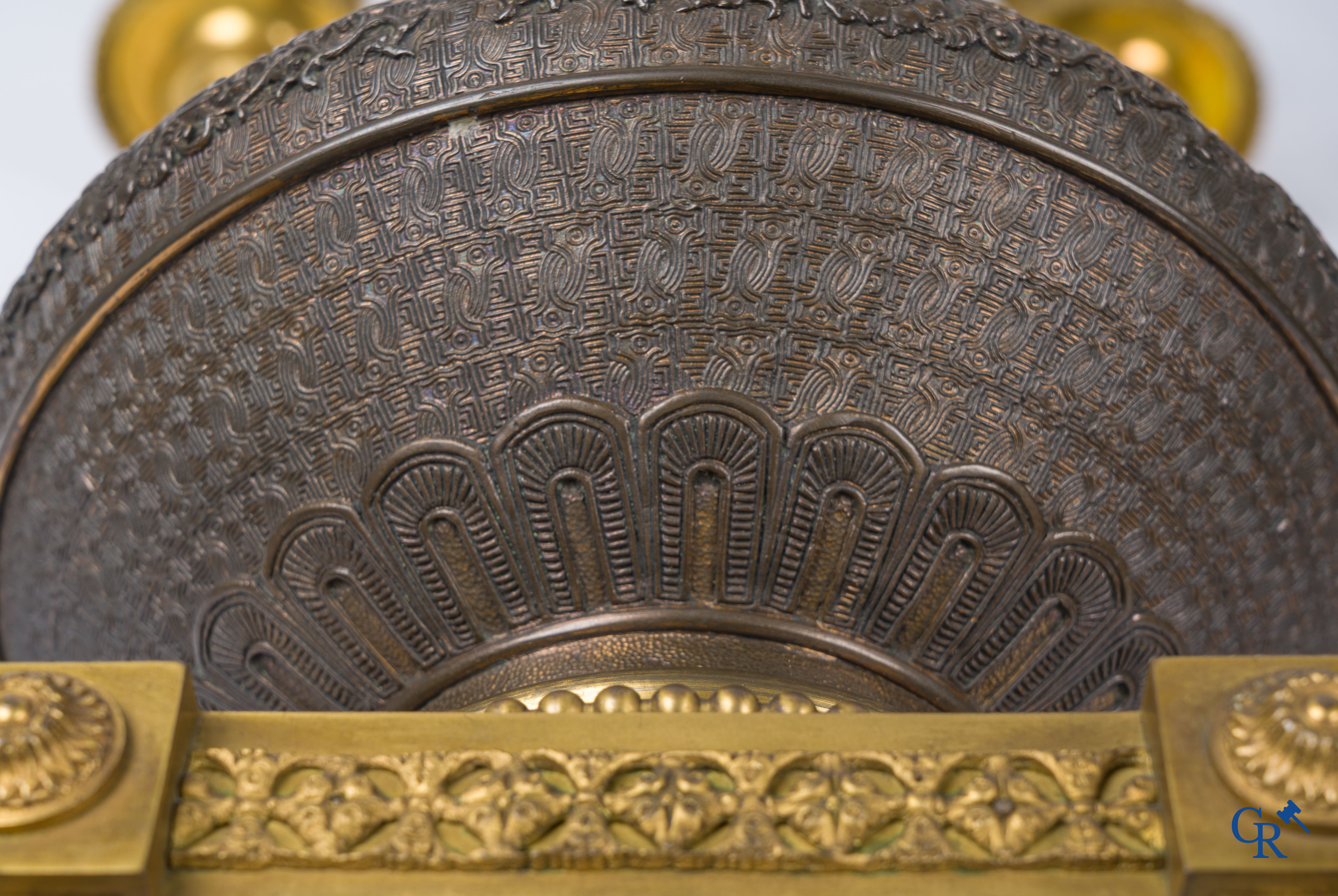 Asian Art, A pair of bronze candlesticks with finely crafted Oriental vases with dragons, circa 1880.