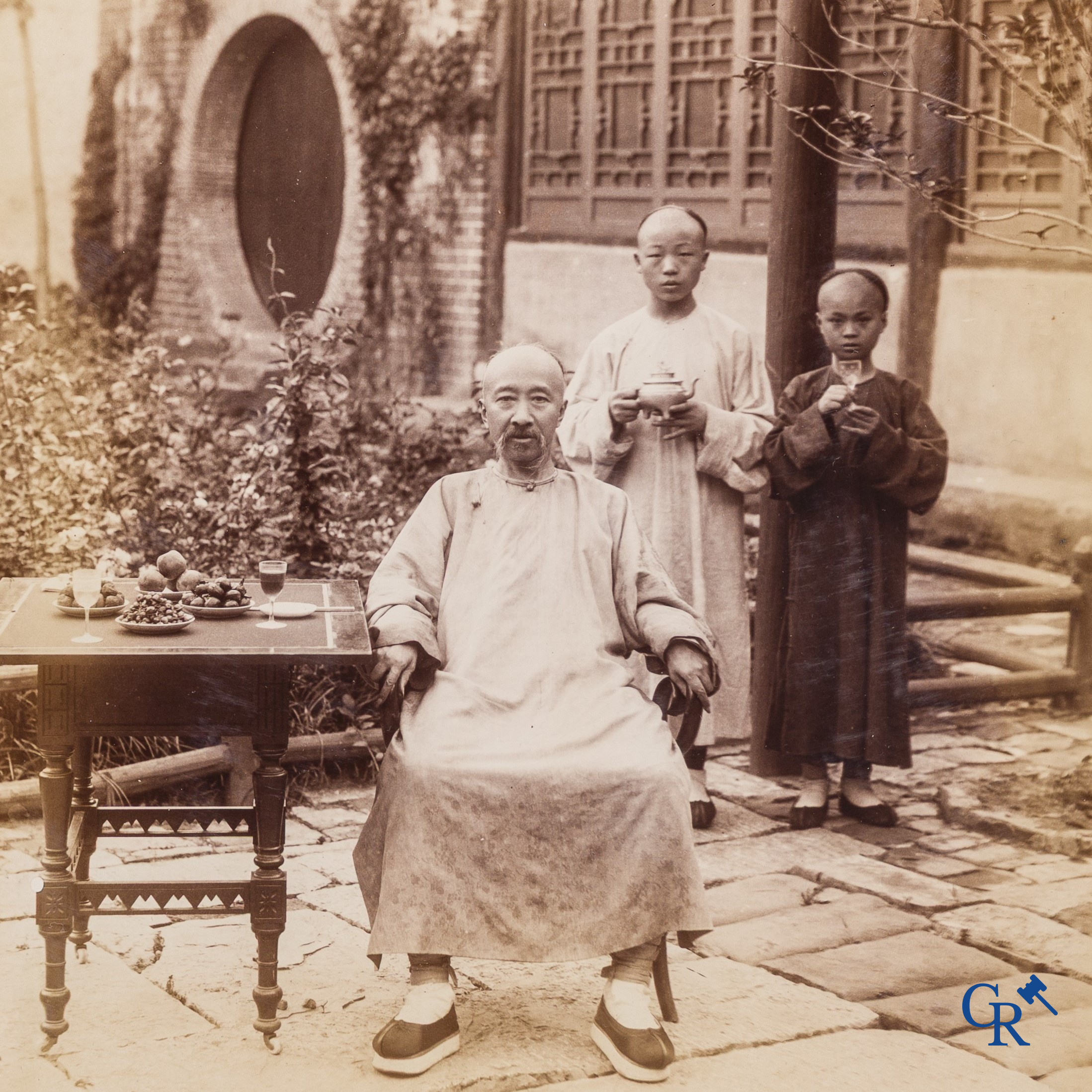 Asian Art, 2 original and large photos including Zhang Zhidong (1837-1909), Chinese civil servant. Qing Dynasty.