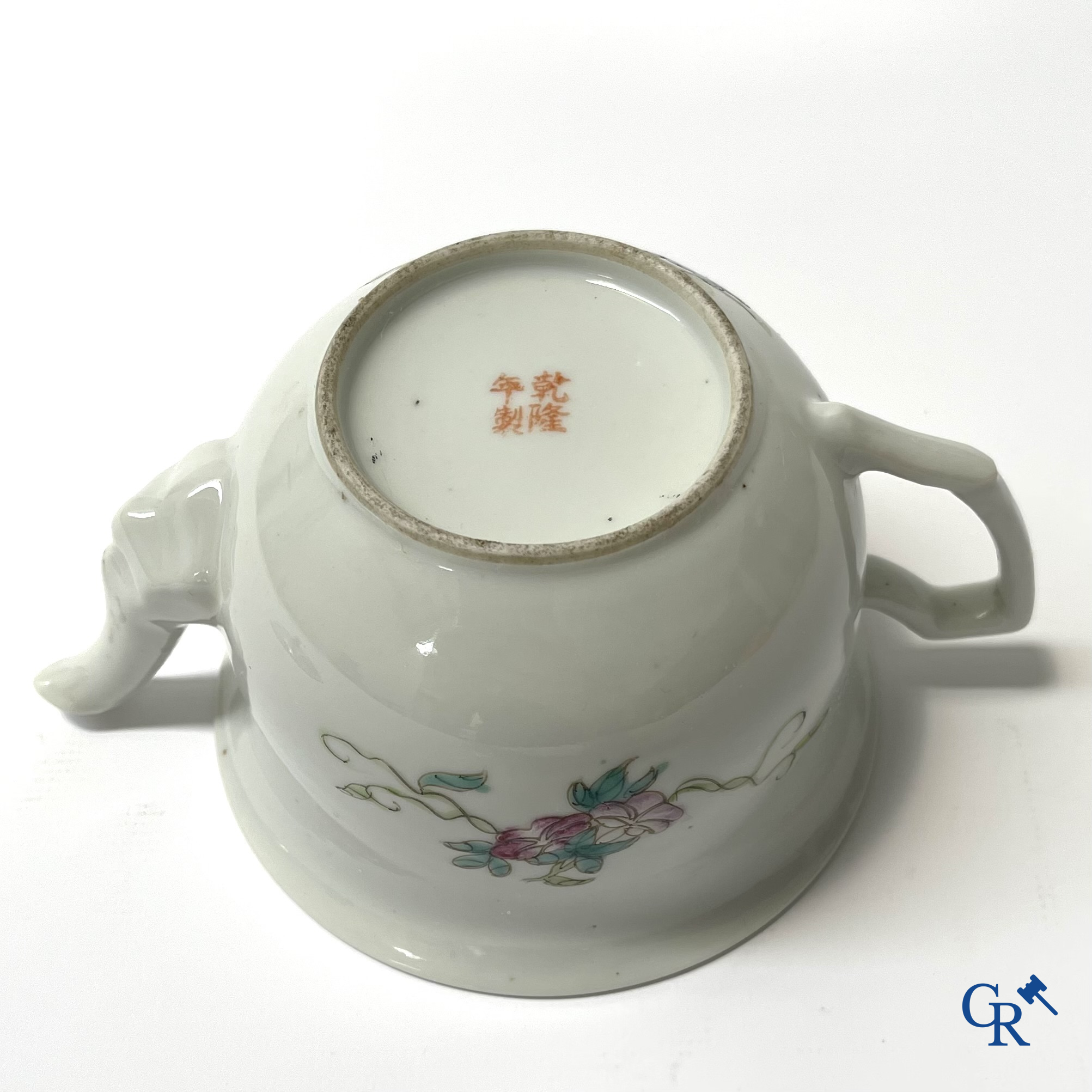Asian Art, A finely painted Chinese teapot with floral decor. Marked.