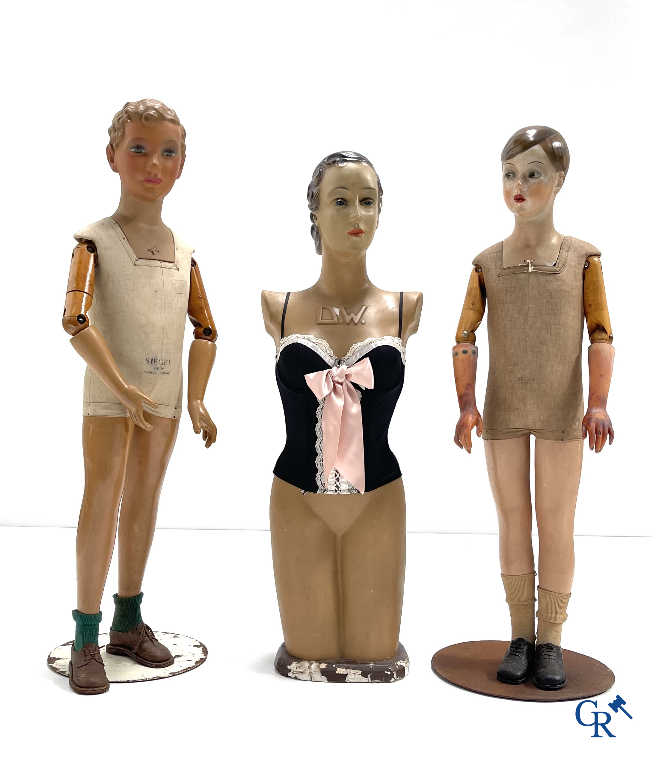 Siegel Paris, mannequin of a boy with plaster head. 1930's-1940's. Marked Siégel Paris.