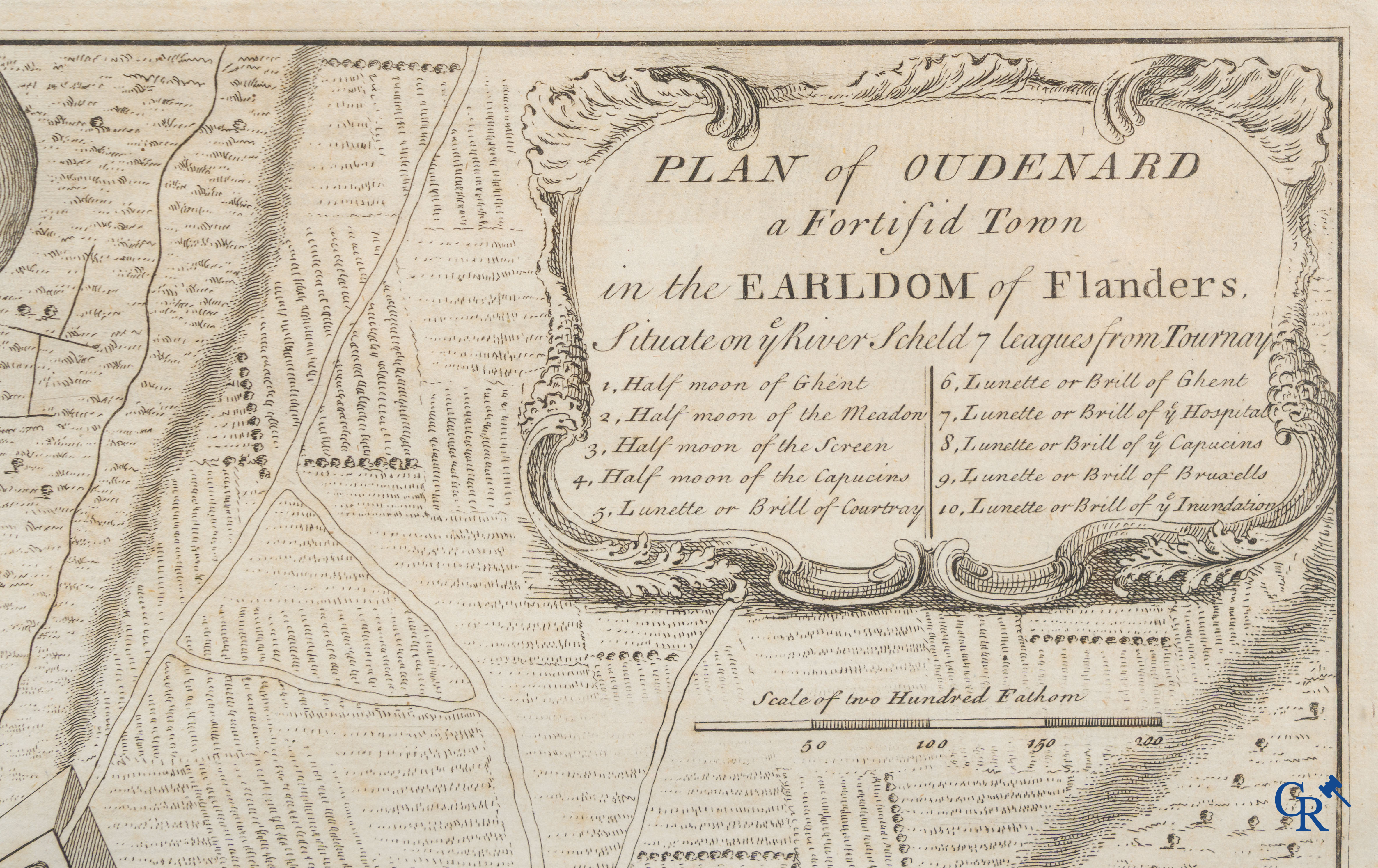 Oudenaarde, 7 antique maps, including battle plans, city and wall plans, etc. 17th-18th century.