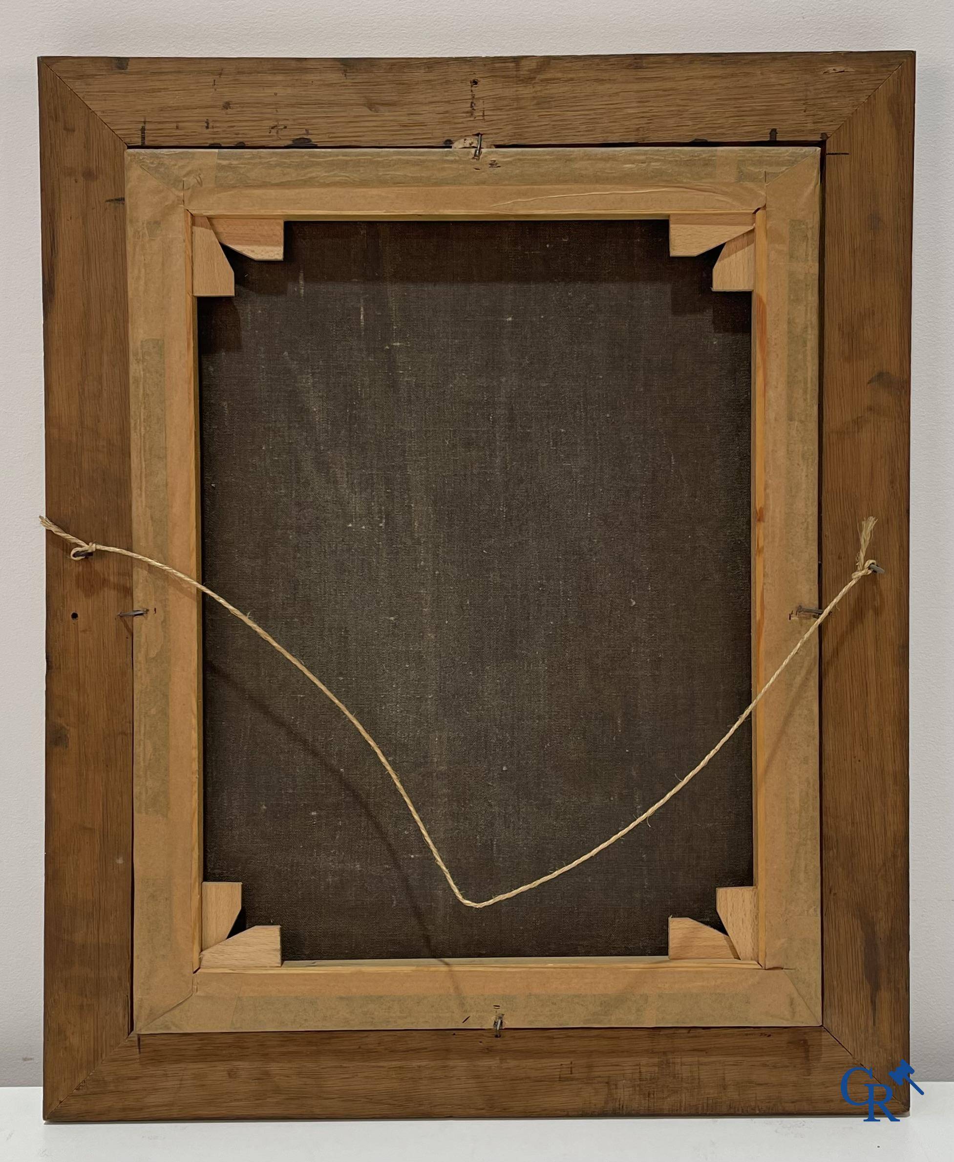 2 paintings, oil on canvas with images of St. Catharina. Circa 1940.