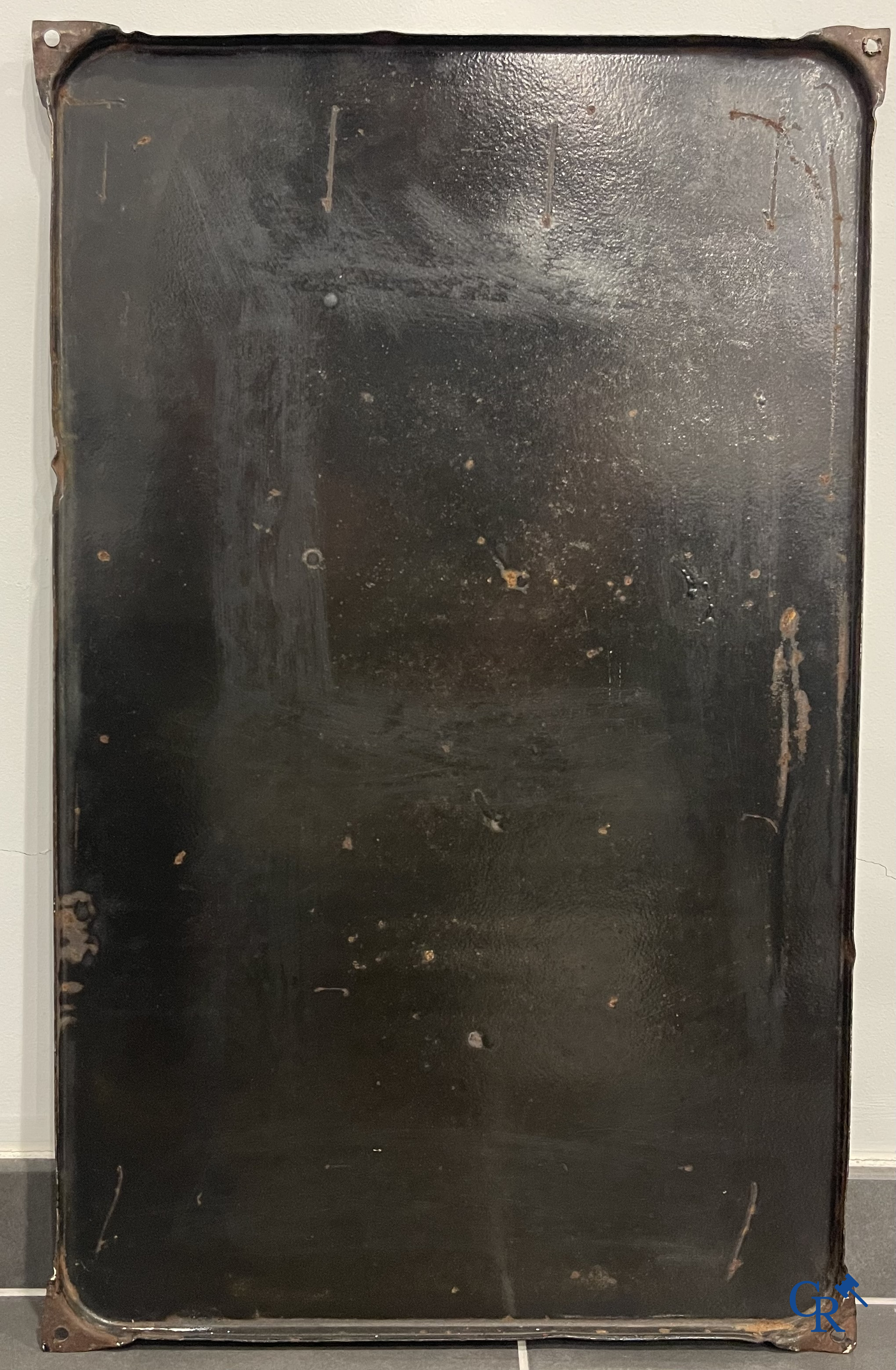 Spa, enamel advertising sign with Pierrot designed by Jean d 'Ylen. Emaillerie Belge Bruxelles 1956.