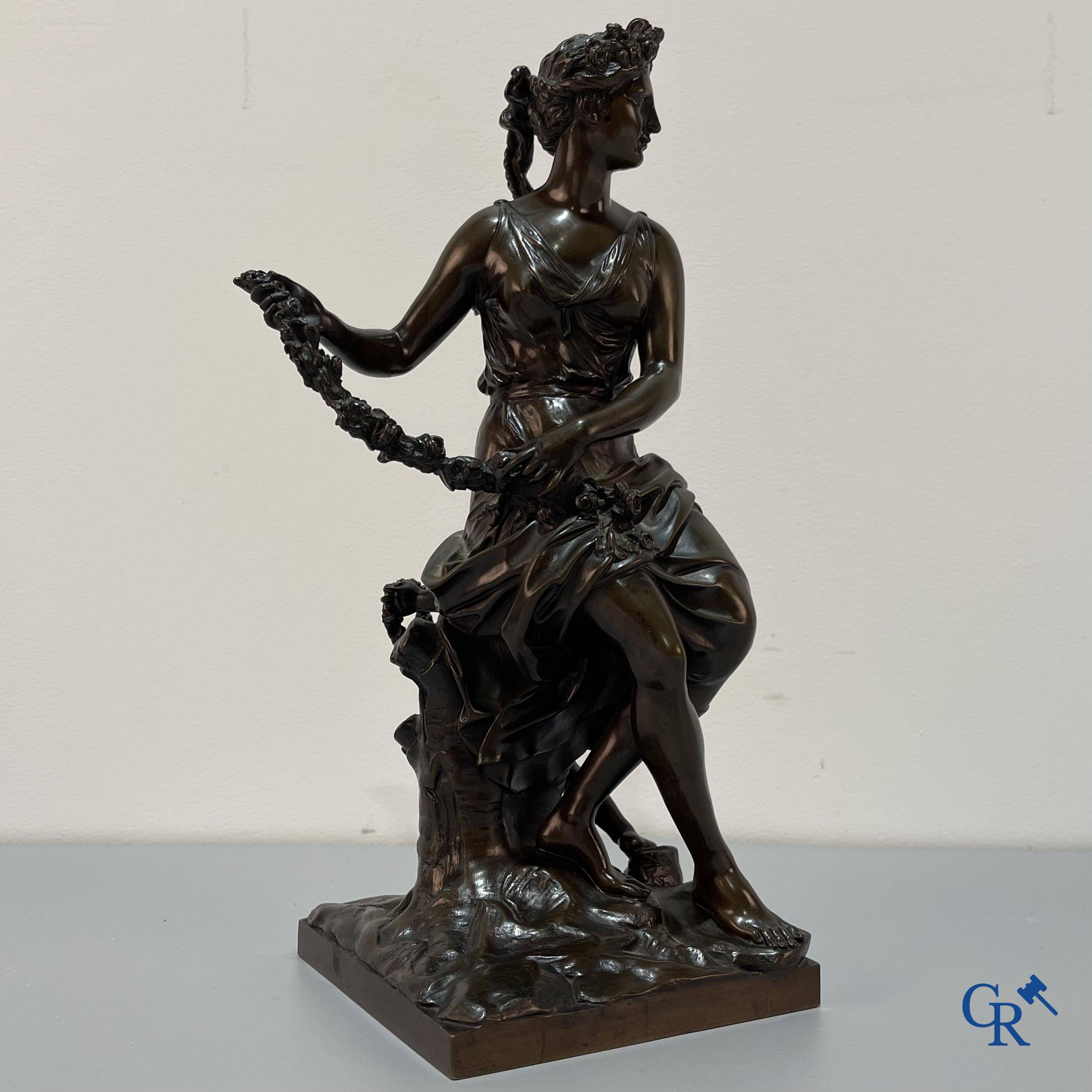 Antoine Coyzevox (après) Représentation finement sculptée de Vénus avec Cupidon. F. Barbedienne Fondeur.