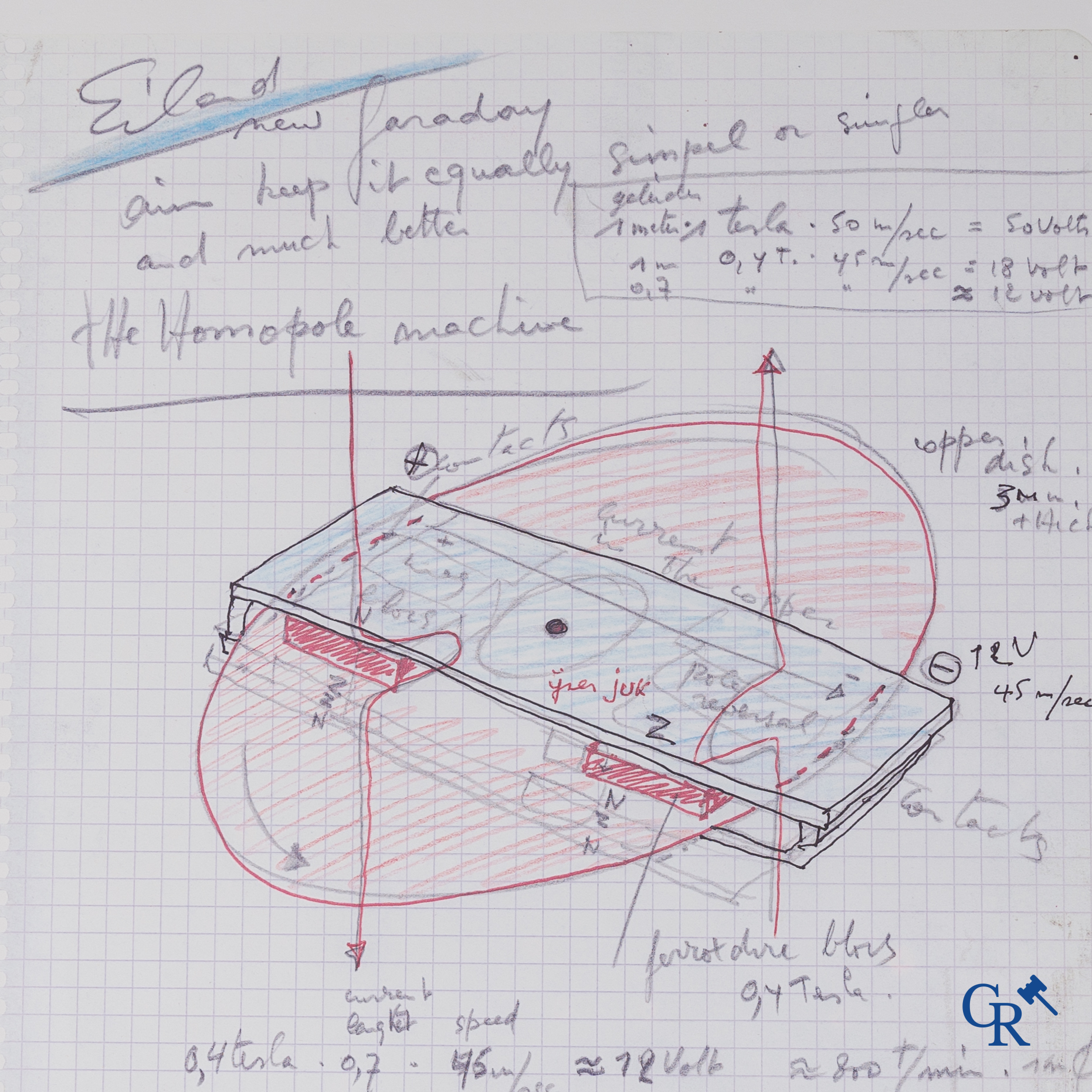 Panamarenko (1940-2019)(*)  "Eiland", kleurenlithografie 41/75.