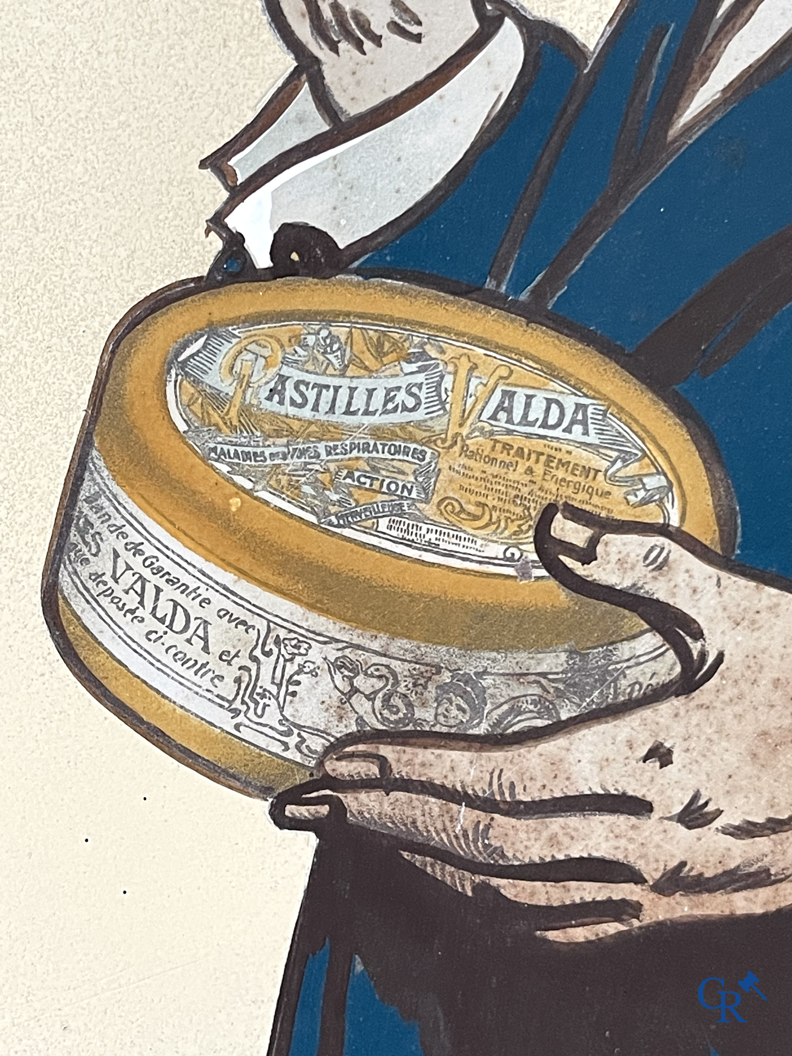 Pastilles Valda, Publiciteits automaat met voorstelling van dokter Valda naar een illustratie van Georges Grellet.